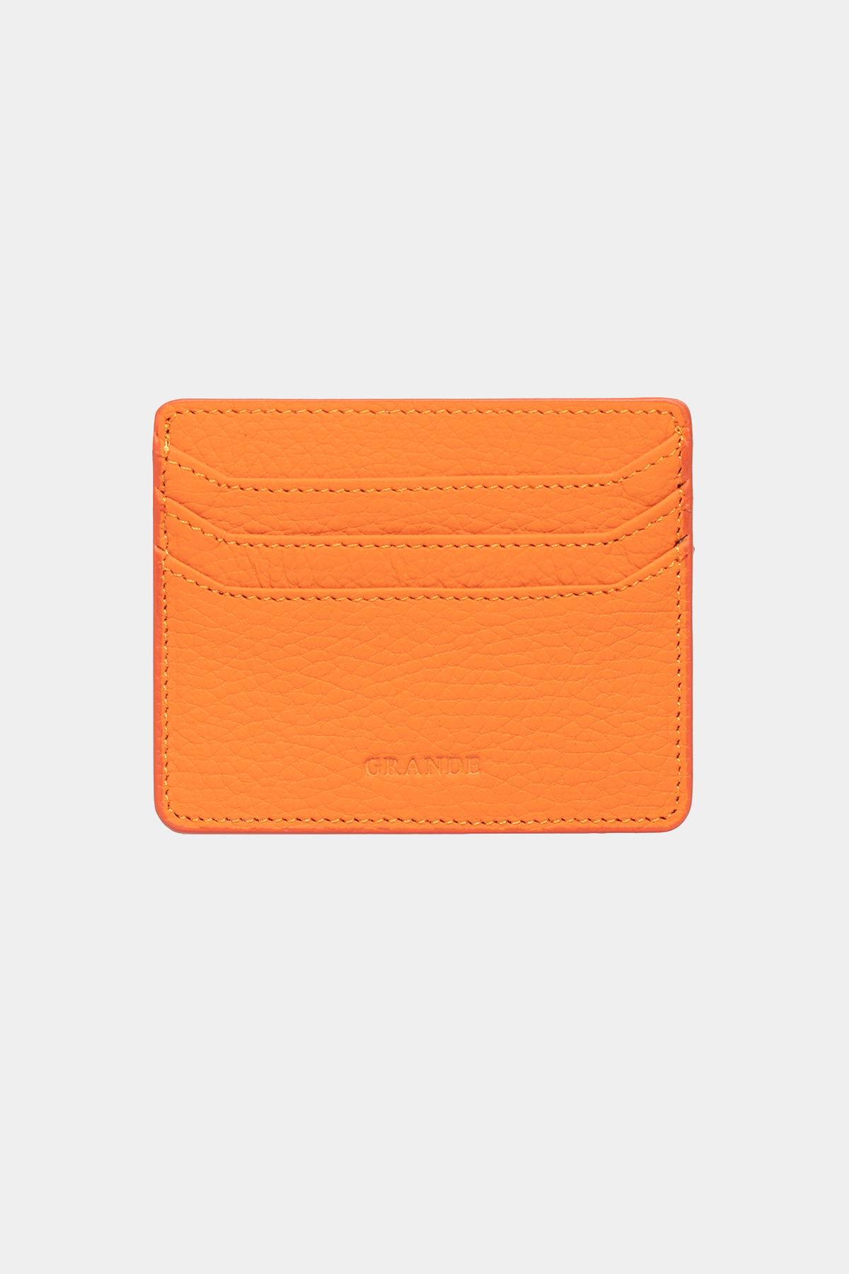 3633 Genuine Leather Super Thin Women Men Card Holder Orange
