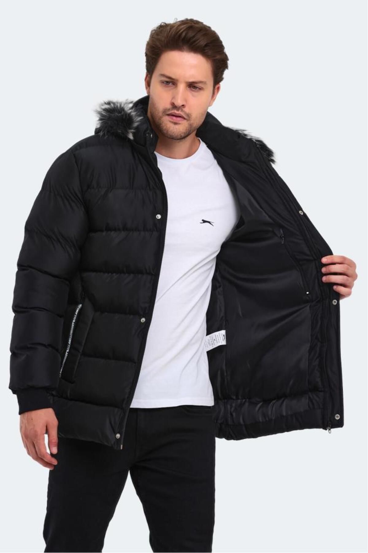 کاپشن مشکی مردانه کت HECK ST23JE027 500 اورجینال Slazenger