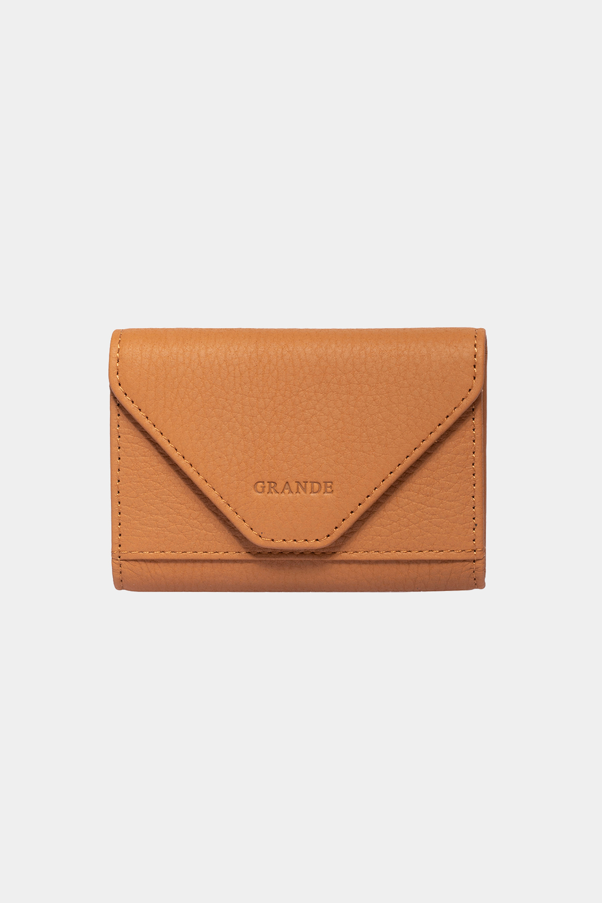3639 Genuine Leather Horizontal Paper Money Bowl Magnetic Accordion Card Holder Wallet Flother Tan