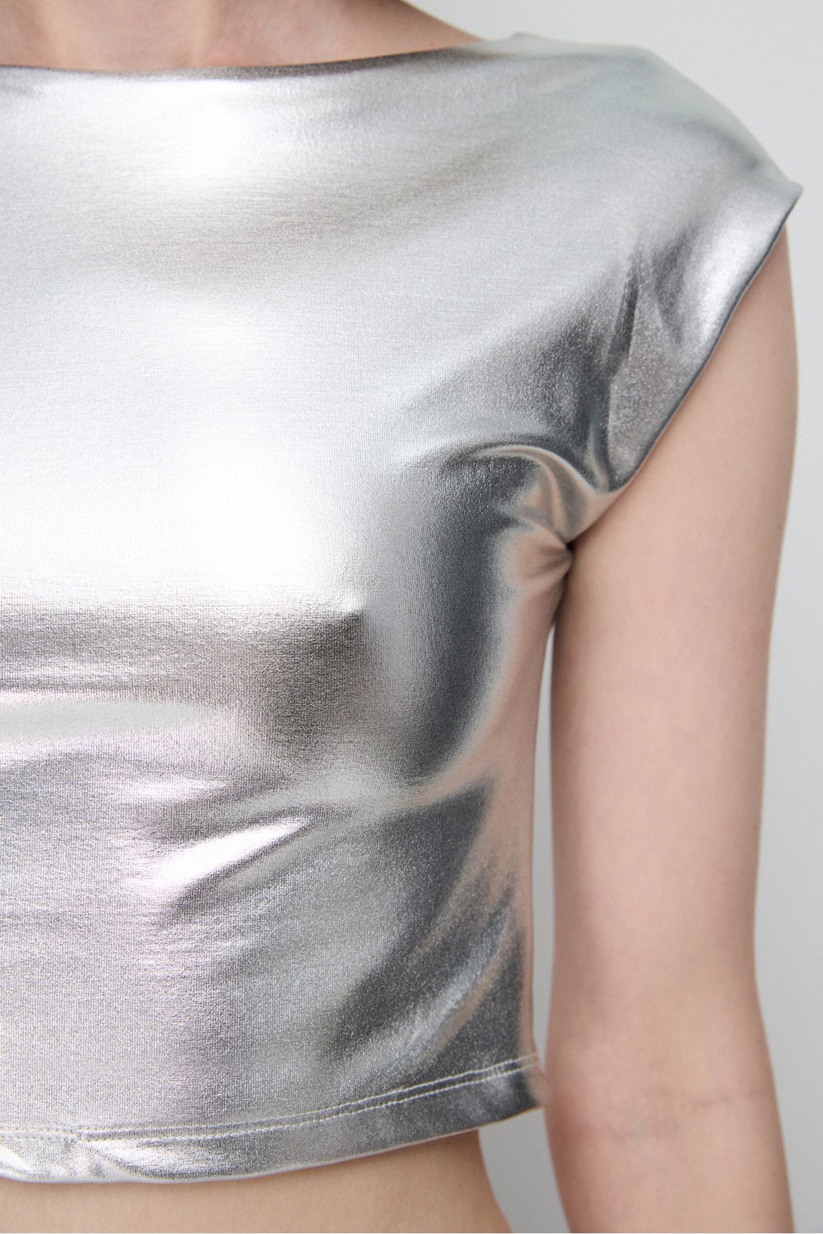 No Matter What-Shiny Backless Basic Crop Top 4