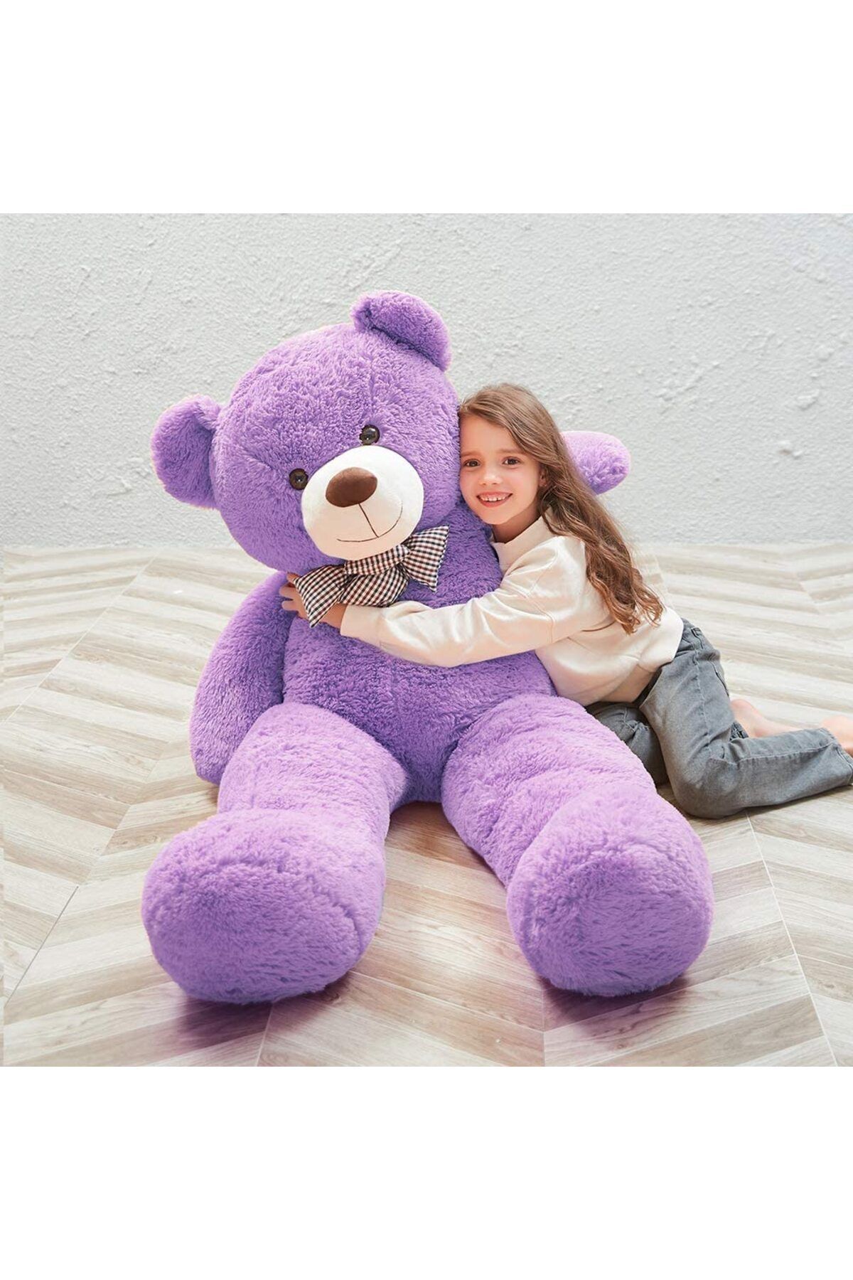 Sole هدیه ویژه برای عاشقان - خرس عروسکی مخملی 140 سانتی متری با پاپیون ...