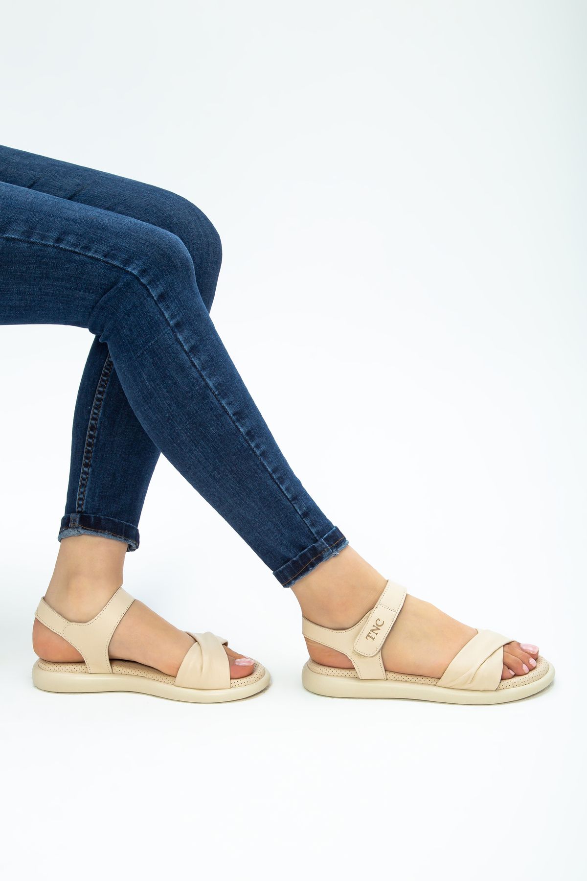 Tamer Tanca-Women's Genuine Leather Flat Sandals 878 24 Bn Sndlt Y23 4