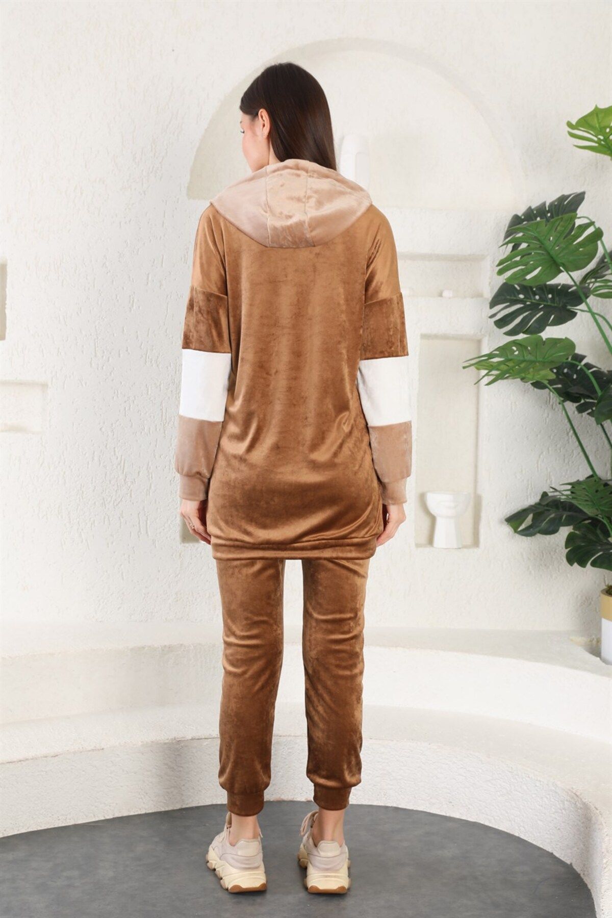 Womens brown velour tracksuit hot sale