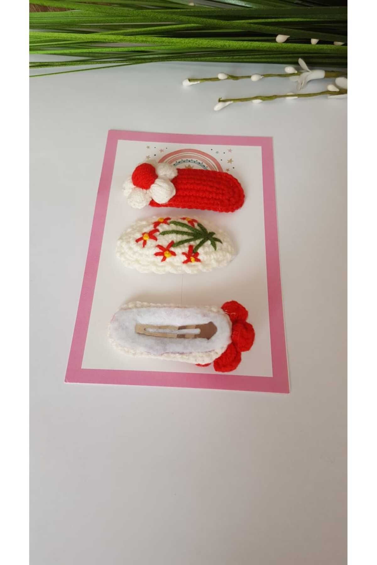 Kadın Girişimciler Atölyesi-Red Elegance 3-Piece Handmade Mixed Snap Buckle Sets 2