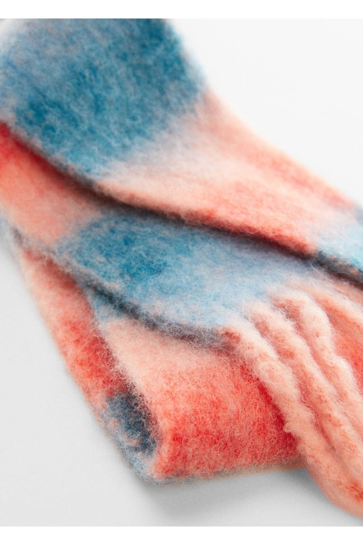 MANGO Woman-Three color striped shawl 1