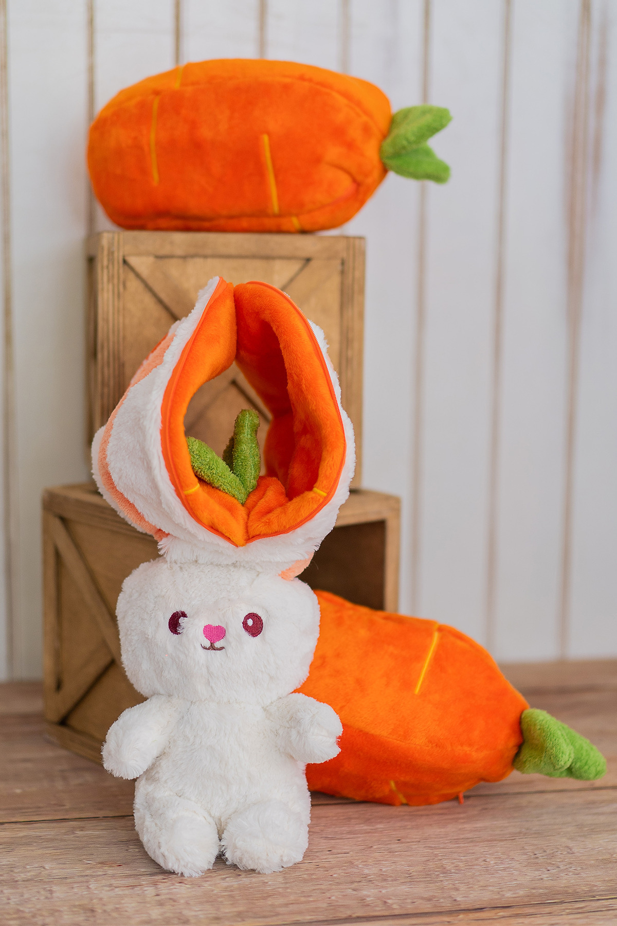 Canestar Sevgiliye Özel Hediye Havuç Tavşan -Fermuarlı Yapısıyla Çantalı Tavşan 50cm -Peluş Oyuncak fotoğrafı 3 (önizleme)