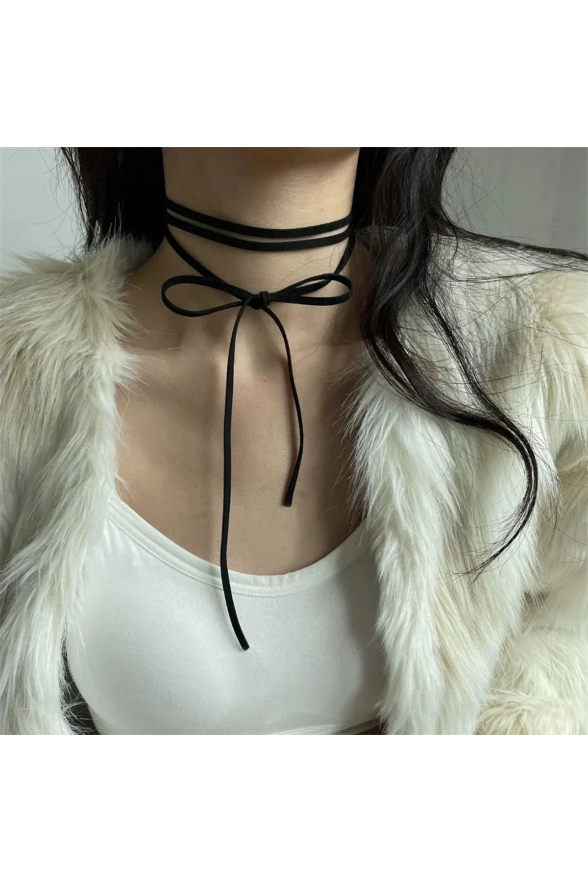 Vintage Siyah Süet Choker Kolye 3