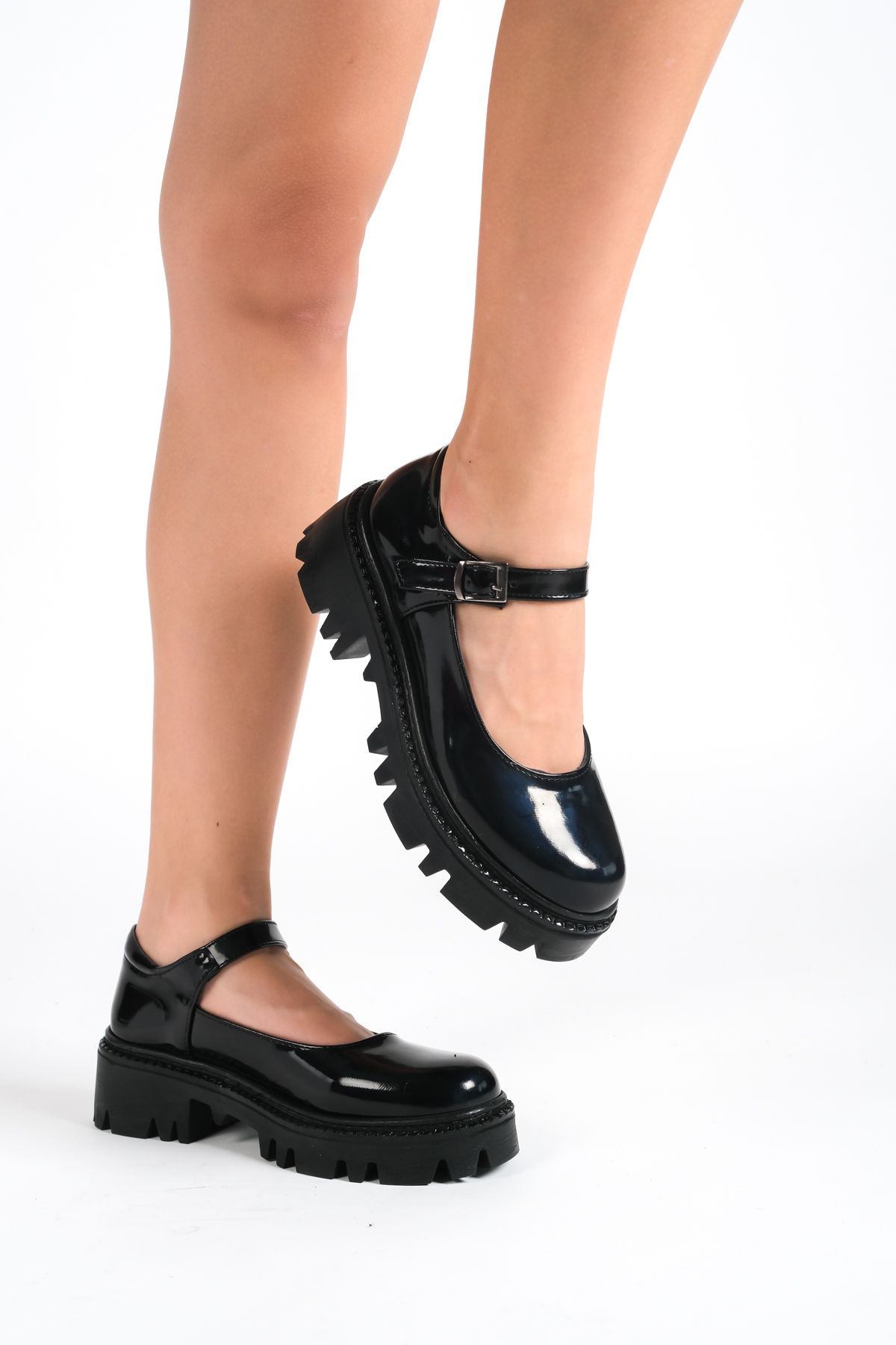 Glossy black platform mary janes deals