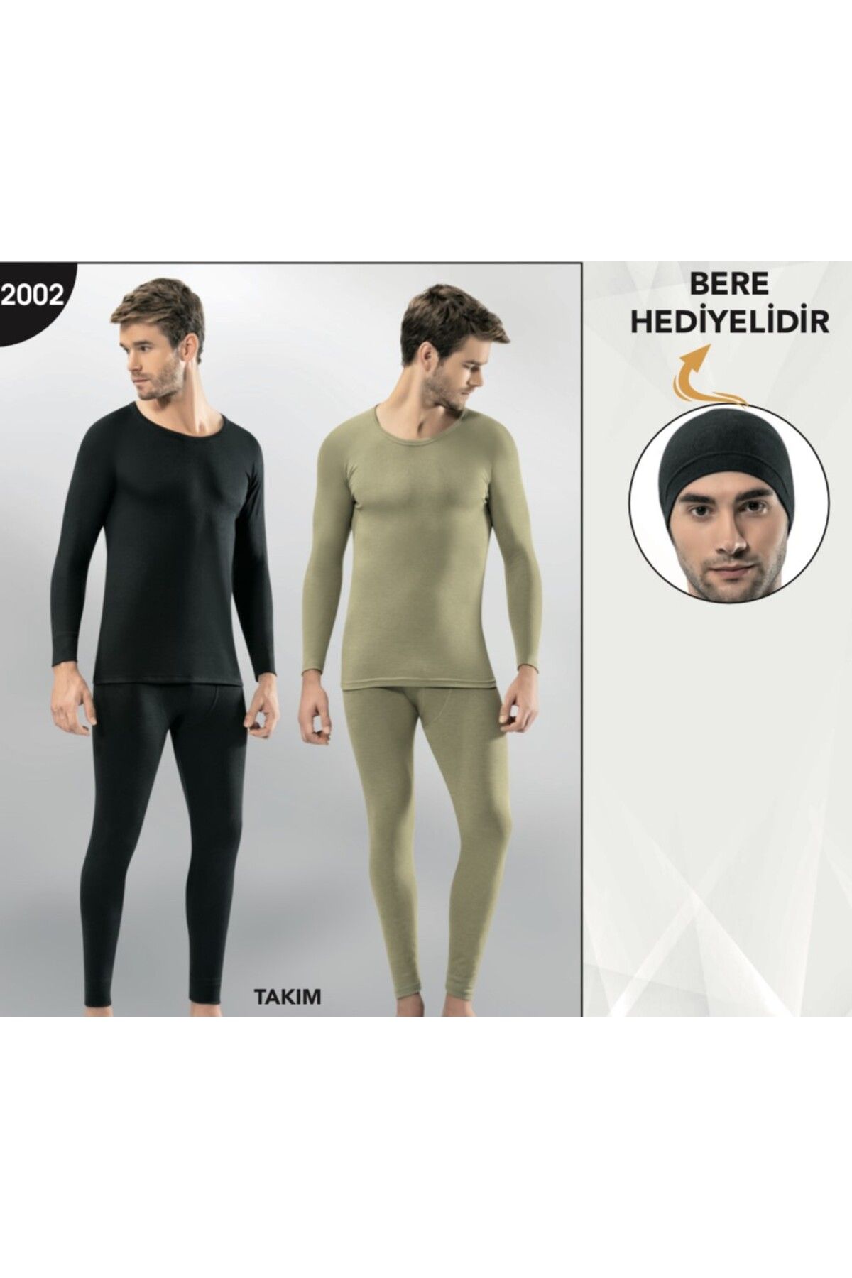 CSN CASANO Kota Thermal Men's Military Thermal Underwear, Top and Bottom  Set, Beret is a gift. - Trendyol