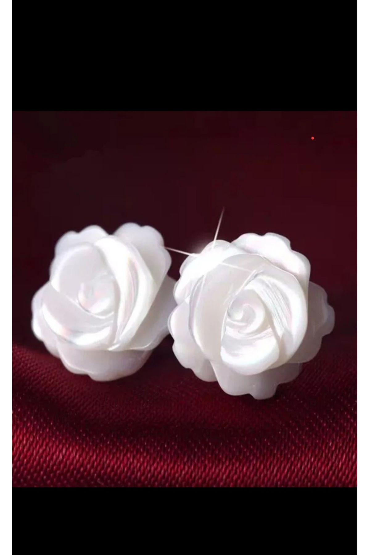 White 2025 rose earrings