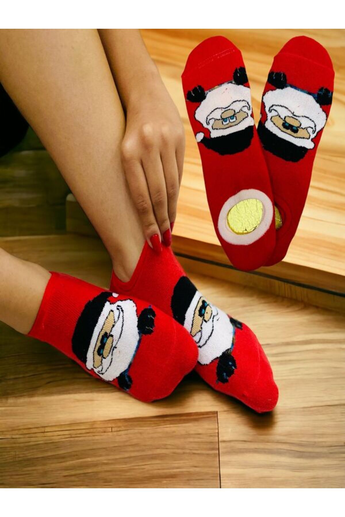 Christmas Towel Socks 2 Pairs Unisex