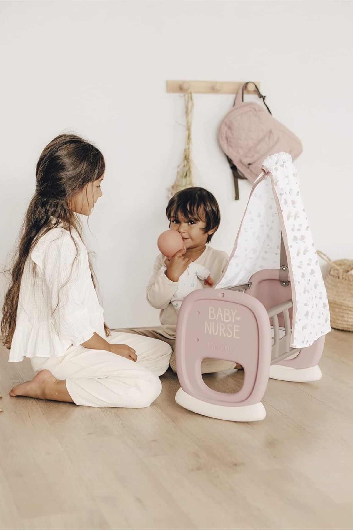 Smoby-220373 Model Baby Cradle and Baby Cradle with Mosquito Net 2