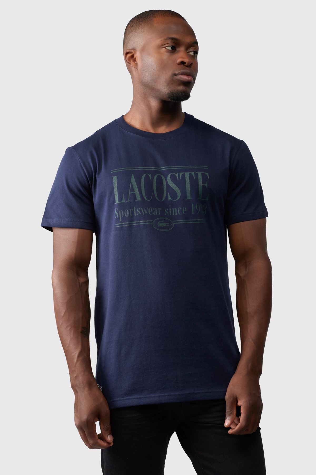 Navy blue lacoste shirt hot sale