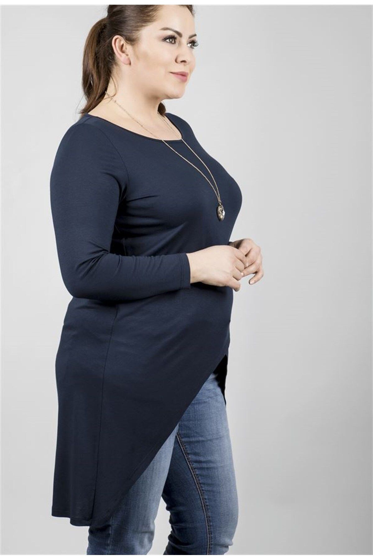 MYLİNE-Asymmetrical Long Tunic in Front 3