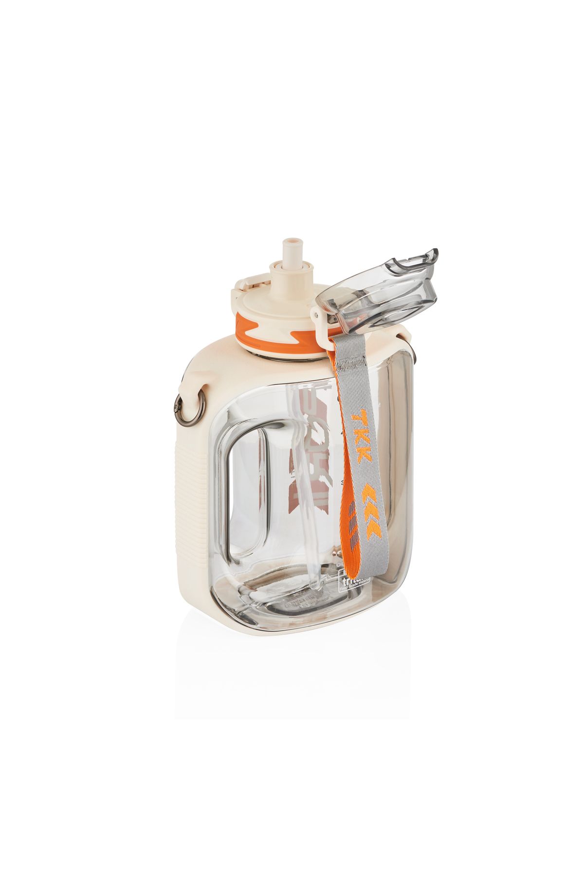 Vagonlife-TKK 1600 ml Leakproof Tritan Sport Flask with Straw and Carrying Strap Suitable for Use Without Straw 2