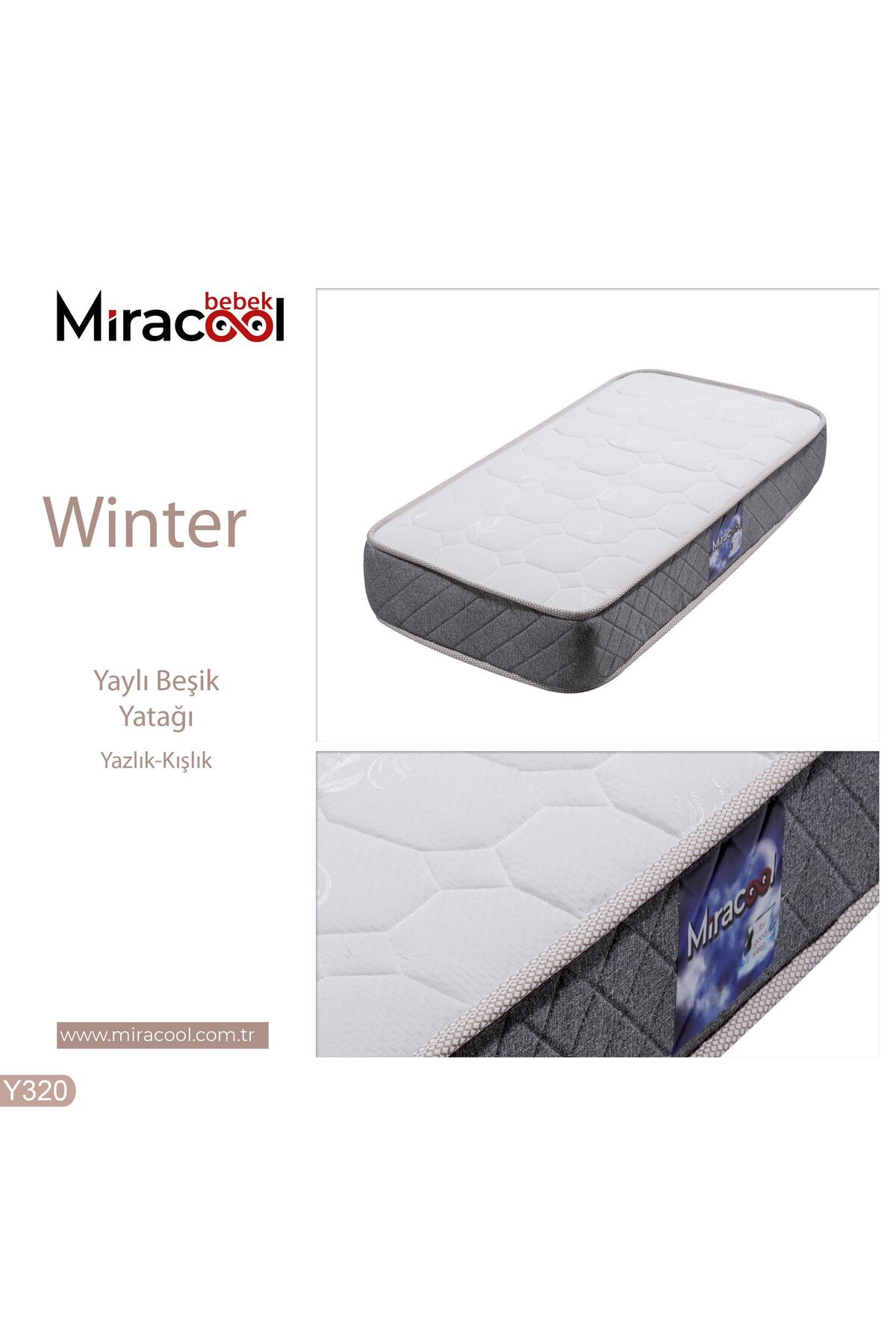 miracool Winter Yaylı Bebek Beşik Yatağı 70x110cm fotoğrafı 3 (önizleme)