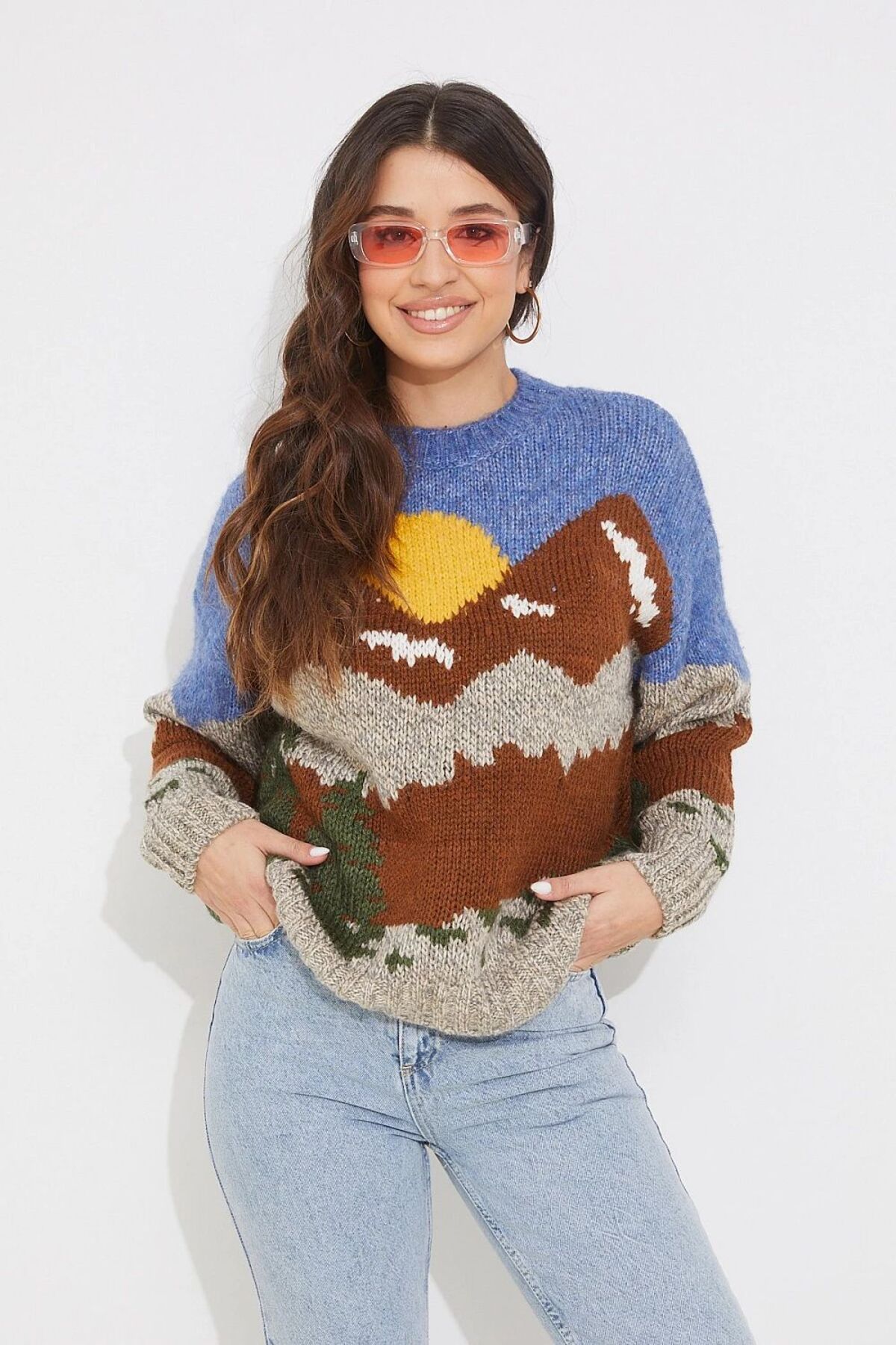 Anthropologie top landscape sweater