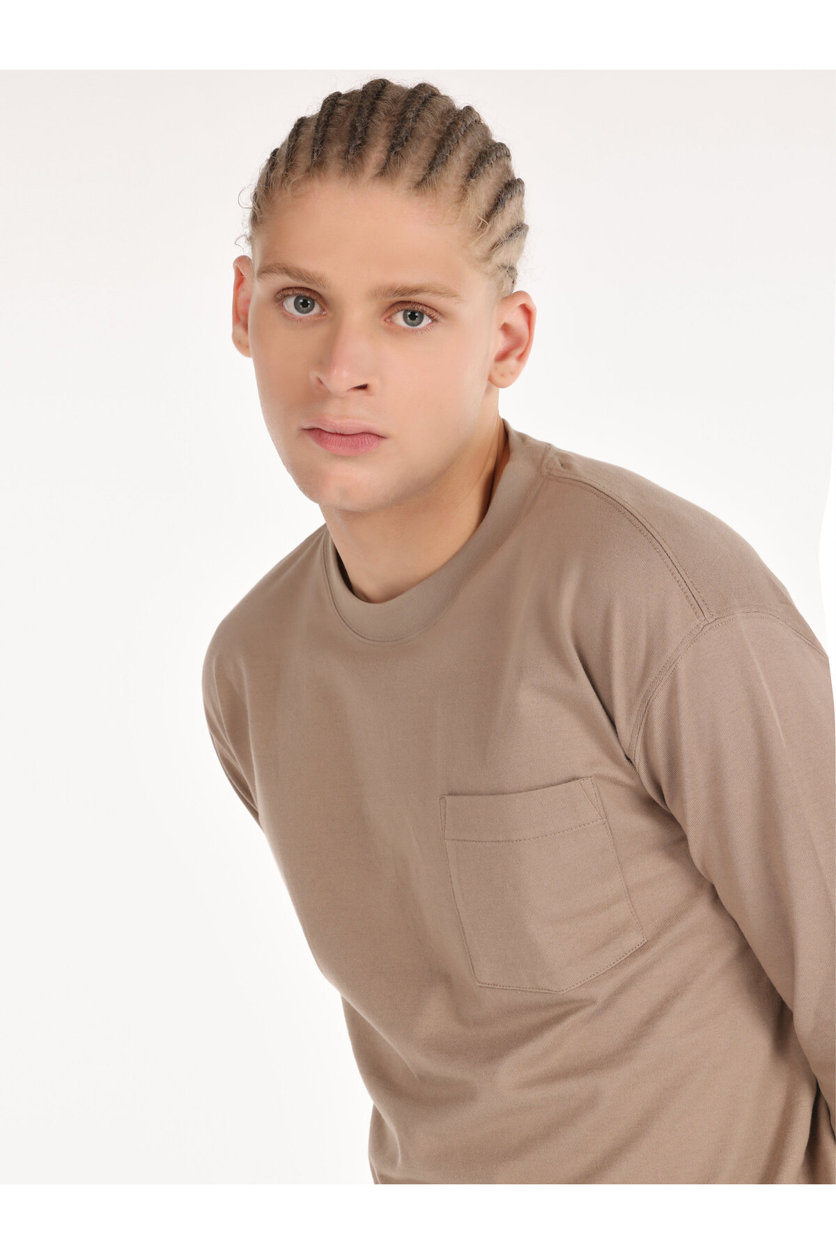 کالینز تی‌شرت مردانه بژ، آستین بلند