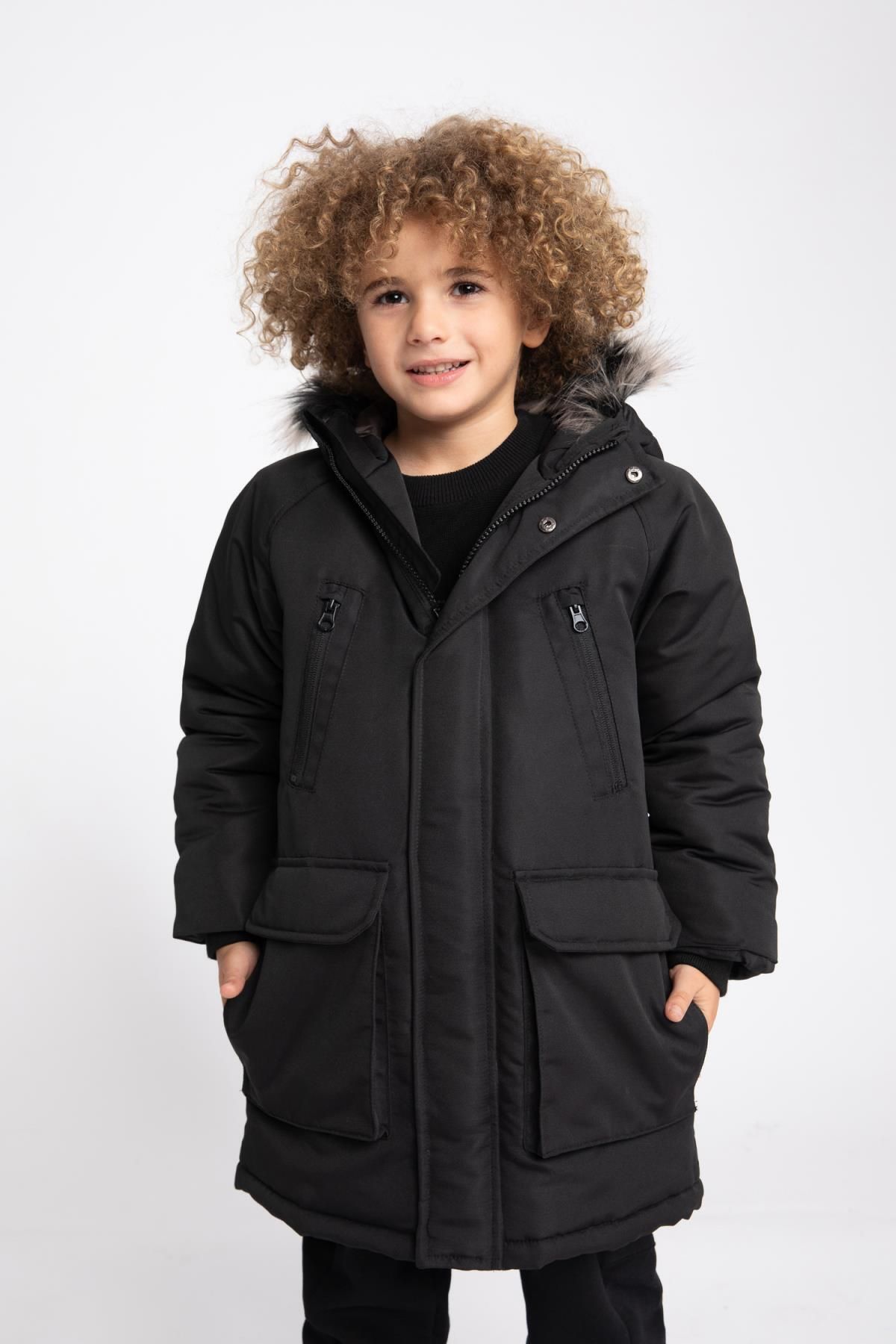 Boys black overcoat sale