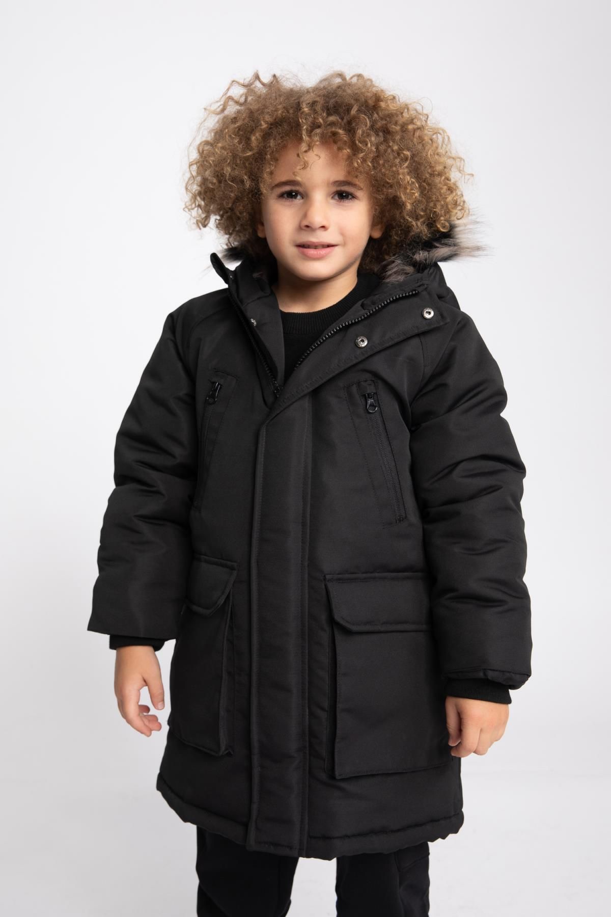 Boys hotsell black overcoat
