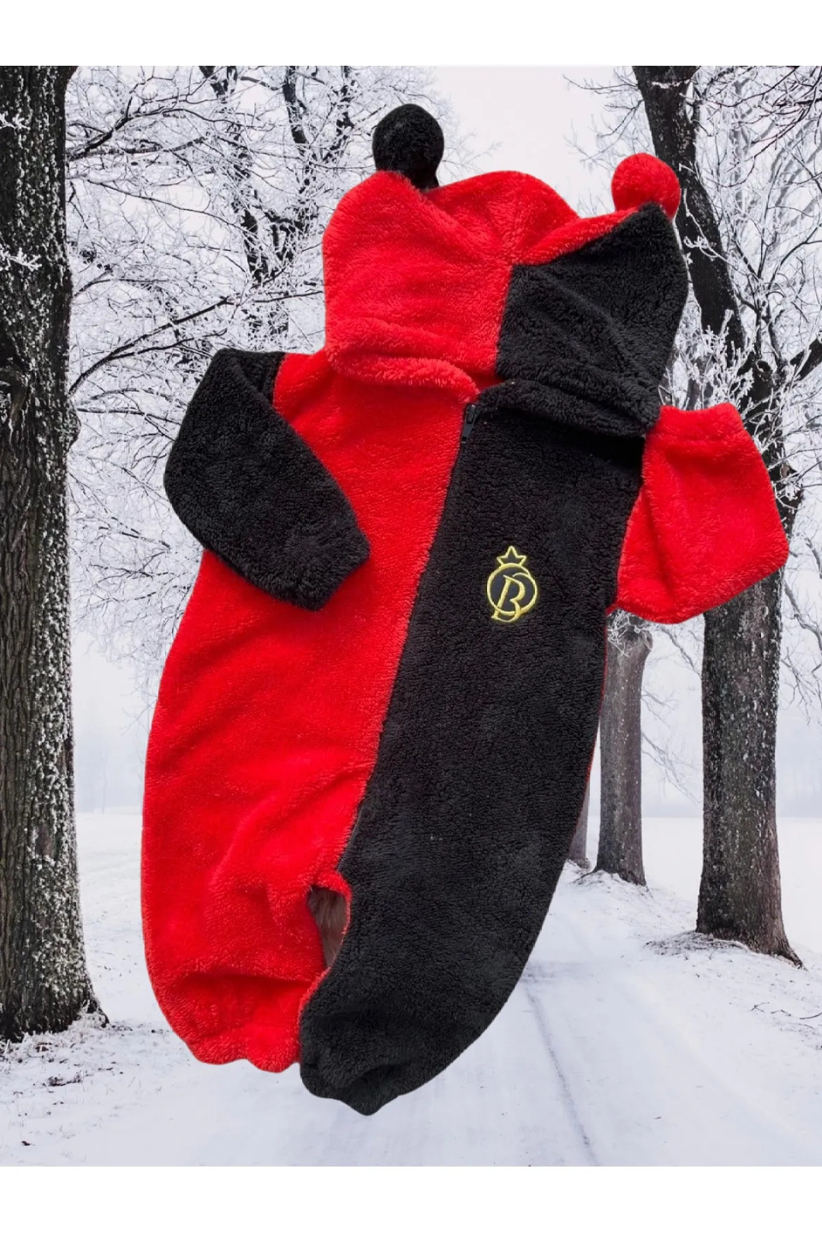 Baby Animals Welsoft Peluş Unisex Fermuarlı Kışlık Bebek Uyku Tulumu Bebek Tulumu Çocuk Tulumu Çocuk Kostümü fotoğrafı 2 (önizleme)