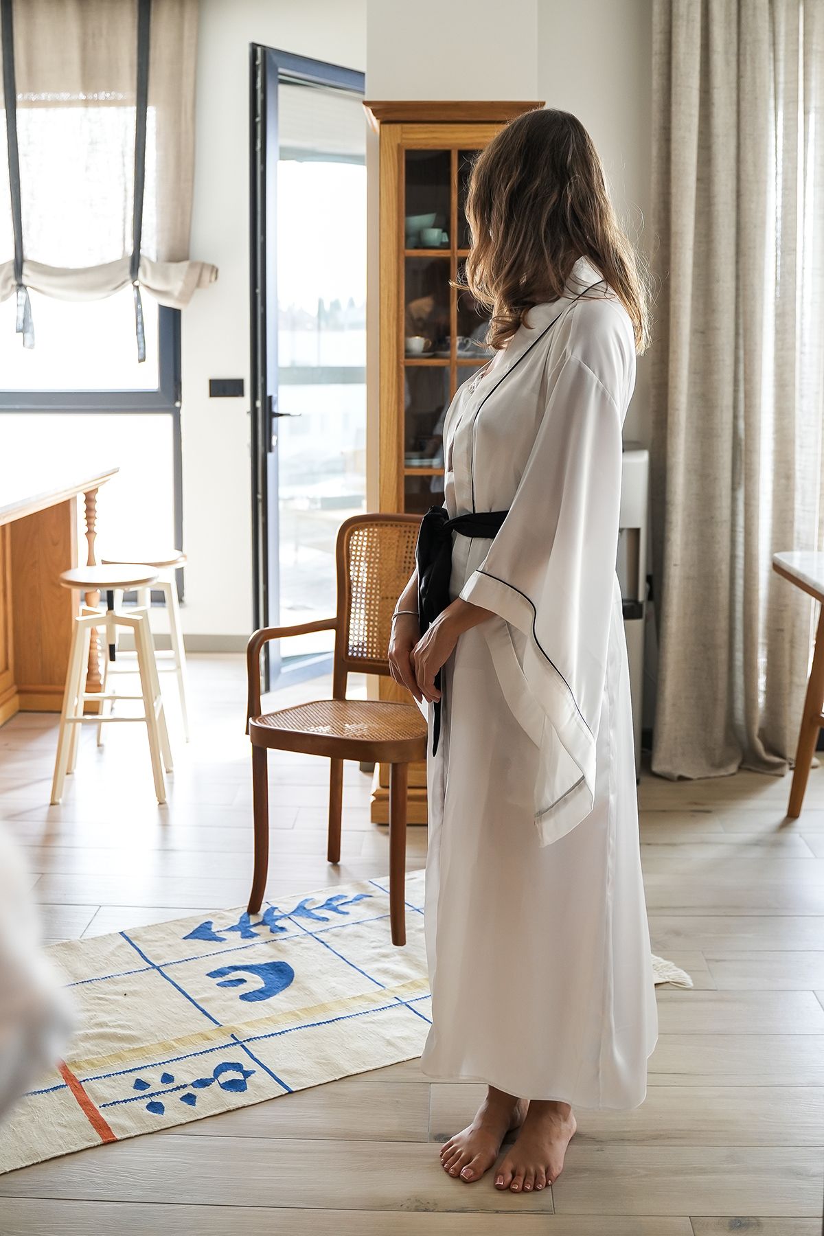 Mita Concept-SET KIMONO-NOAPTE SATIN ALB 3