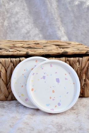 Bi' Dolu Dükkan Terrazzo Desenli Bardak Altlığı