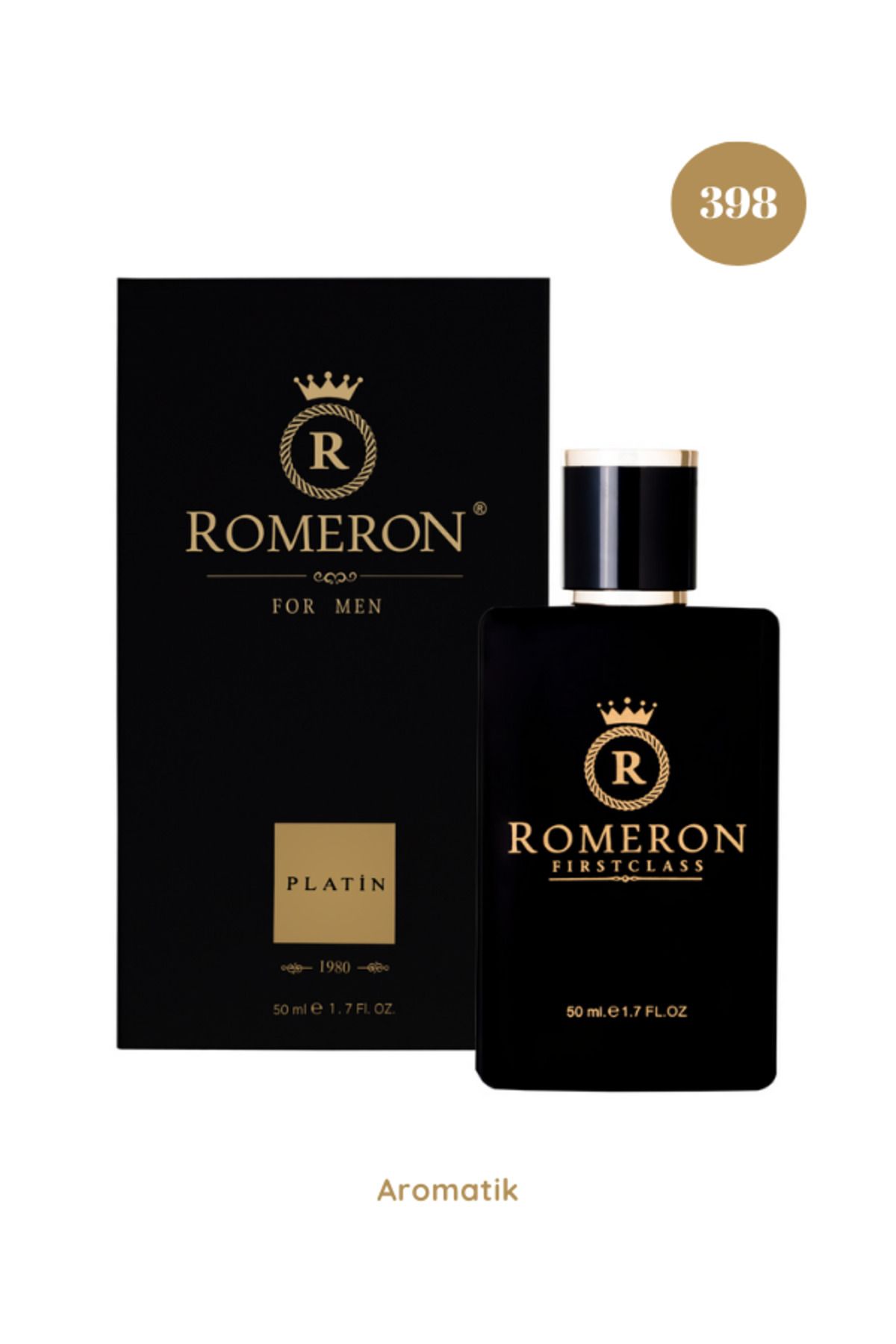 ROMERON عطر مردانه 398 پلاتینیوم ادوپرفیوم 50ml