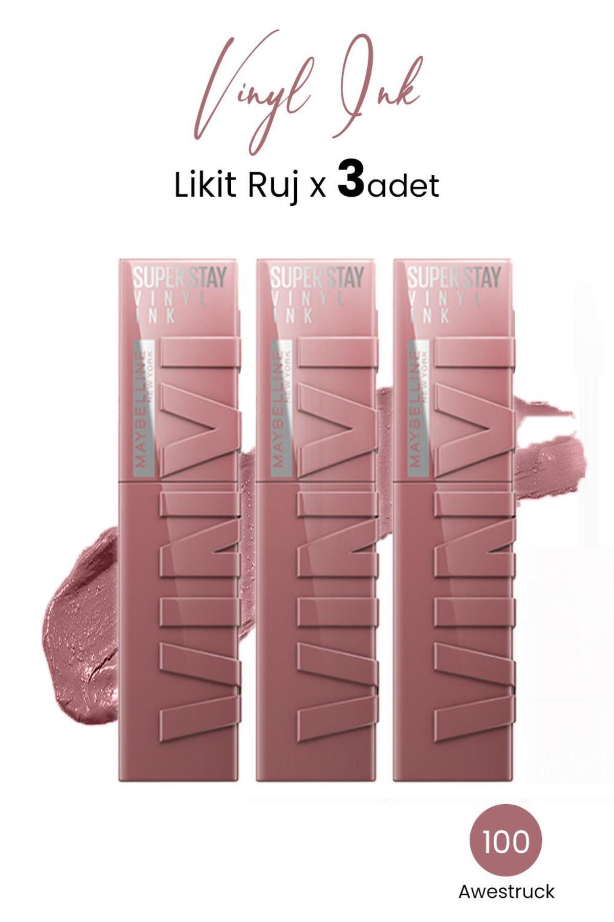 Maybelline New York Super Stay Vinyl Ink Likit Ruj 110 Awestruck X 3 ...