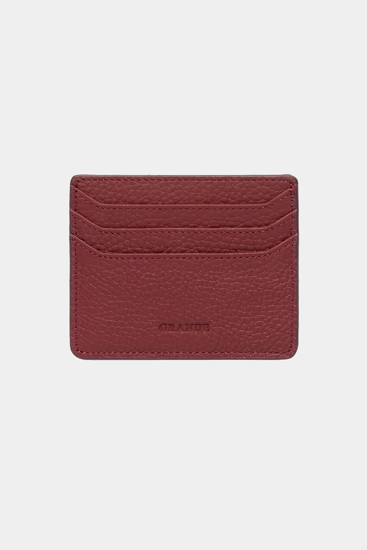 3633 Genuine Leather Super Thin Women Men Card Holder Burgundy