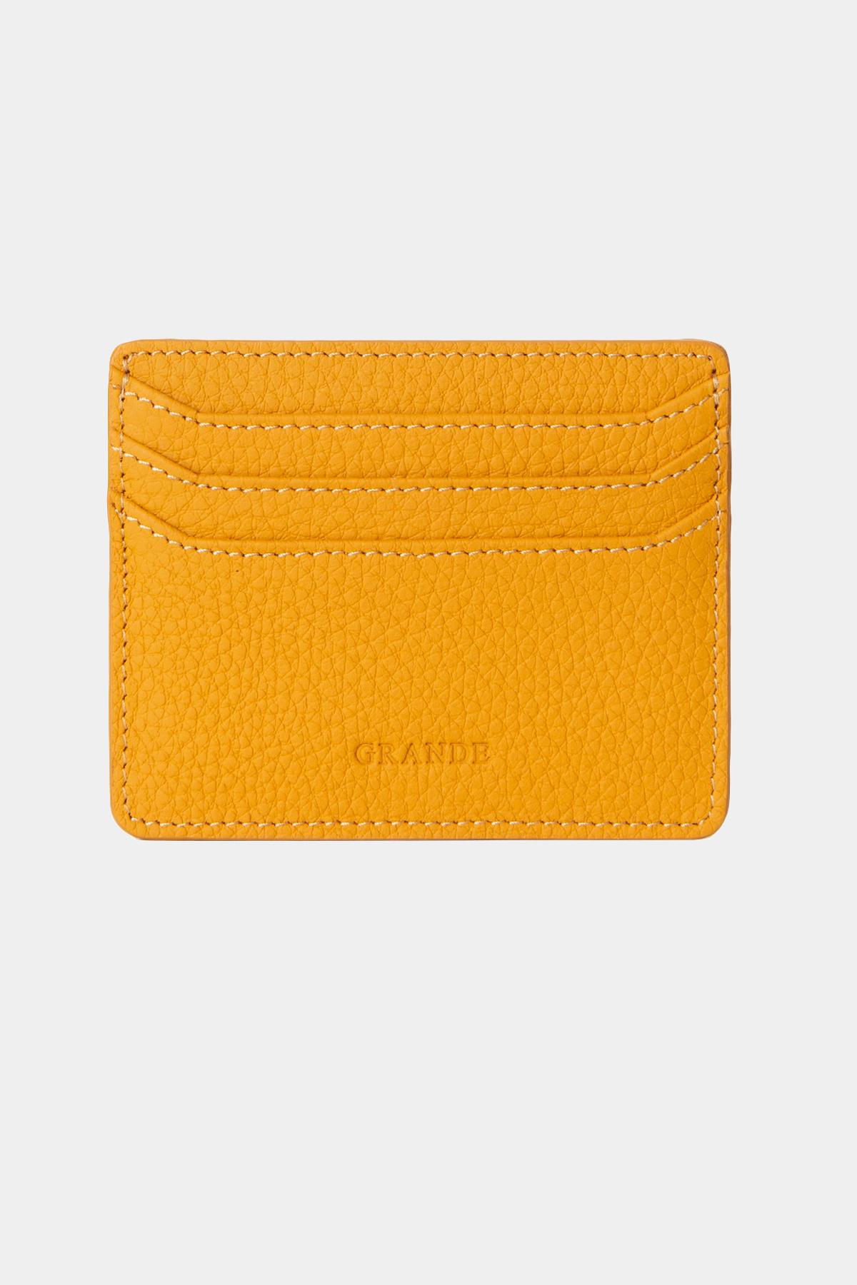 3633 Genuine Leather Super Thin Women Men Card Holder Yellow