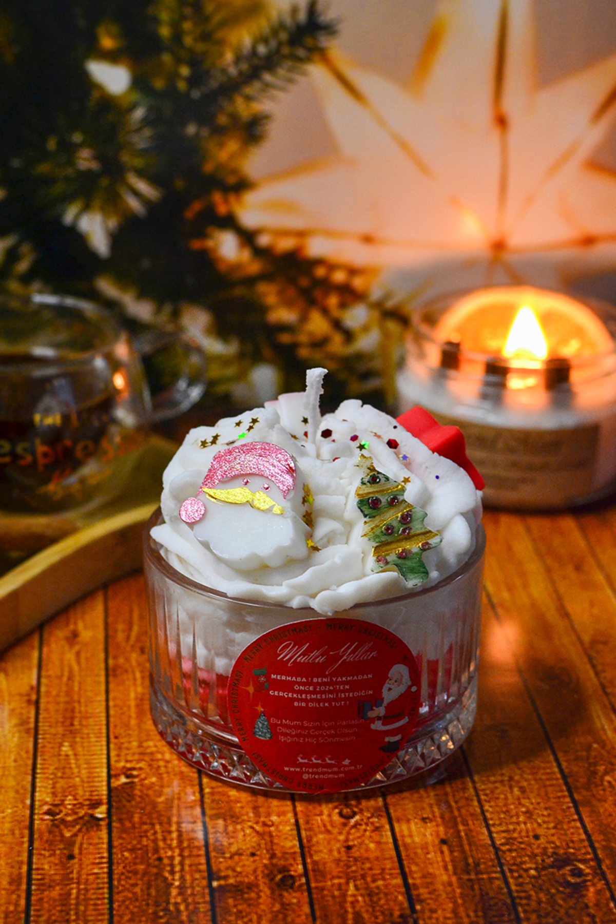 Trend Mum Cremania Christmas Dekoratif Kokulu Mum (%100 Doğal) 440gr