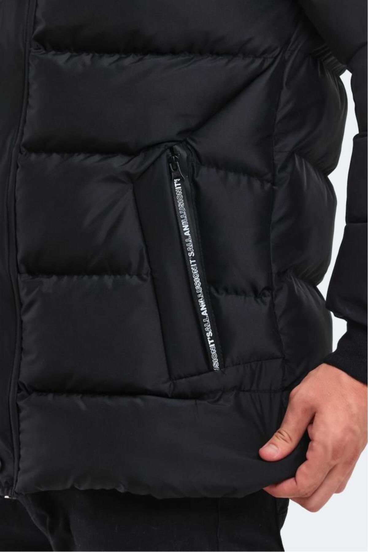 کاپشن مشکی مردانه کت HECK ST23JE027 500 اورجینال Slazenger