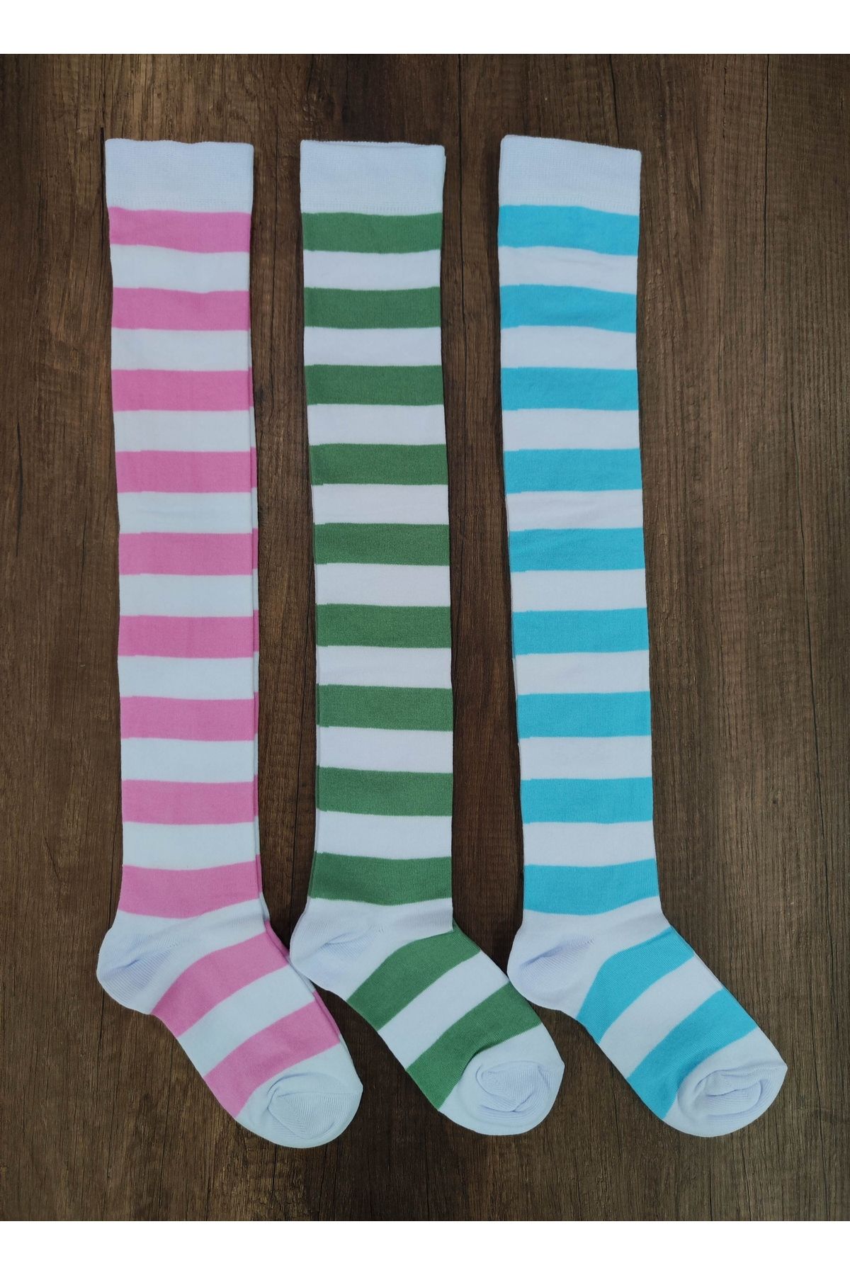 Leement socks-3 perechi de damă deasupra genunchiului șosete din bumbac de calitate elegantă 1
