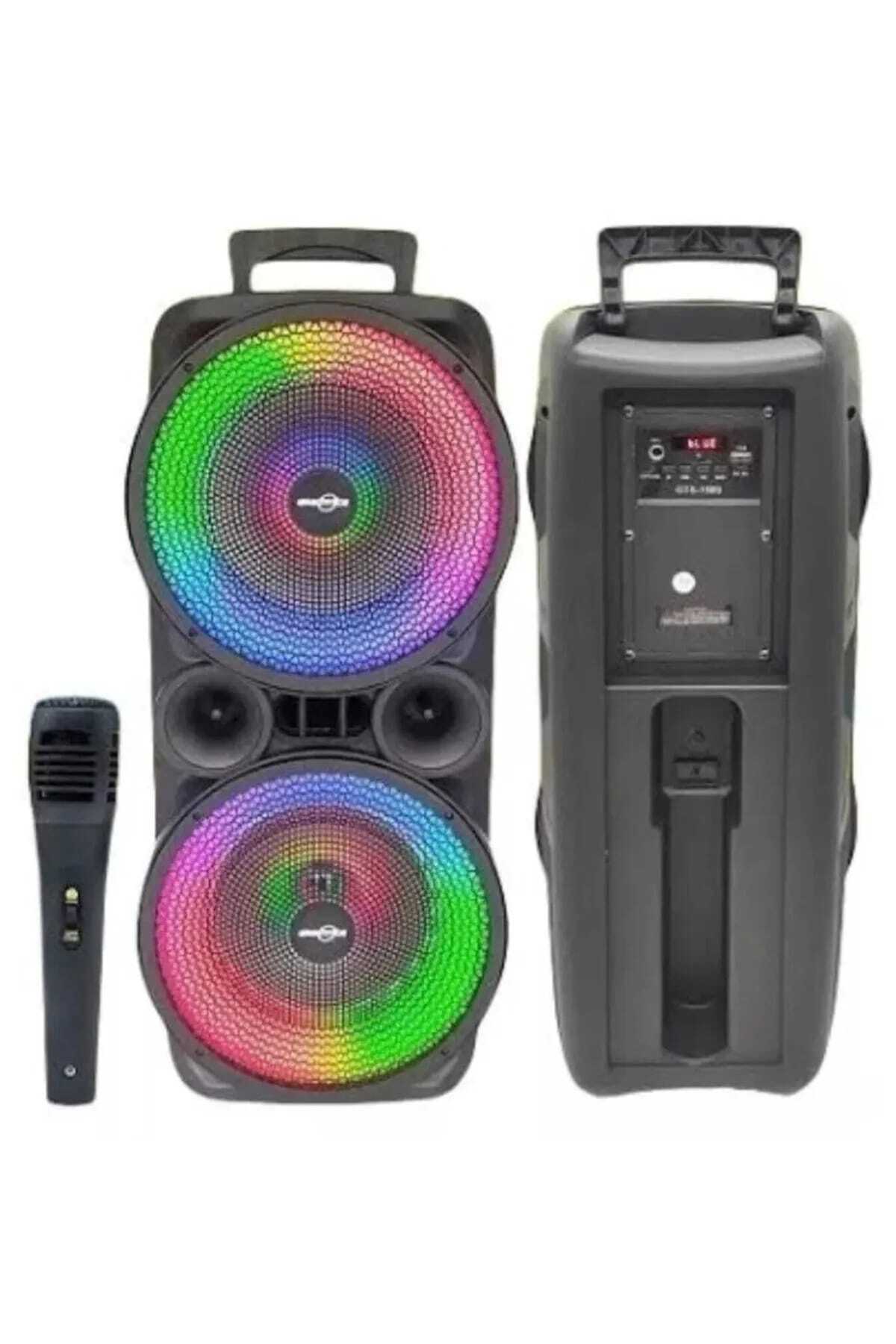 Bluetooth Speaker with Microphone 8x2 Meeting Party Entertainment Led Lighted Sd Card Fm Usb Input Speaker