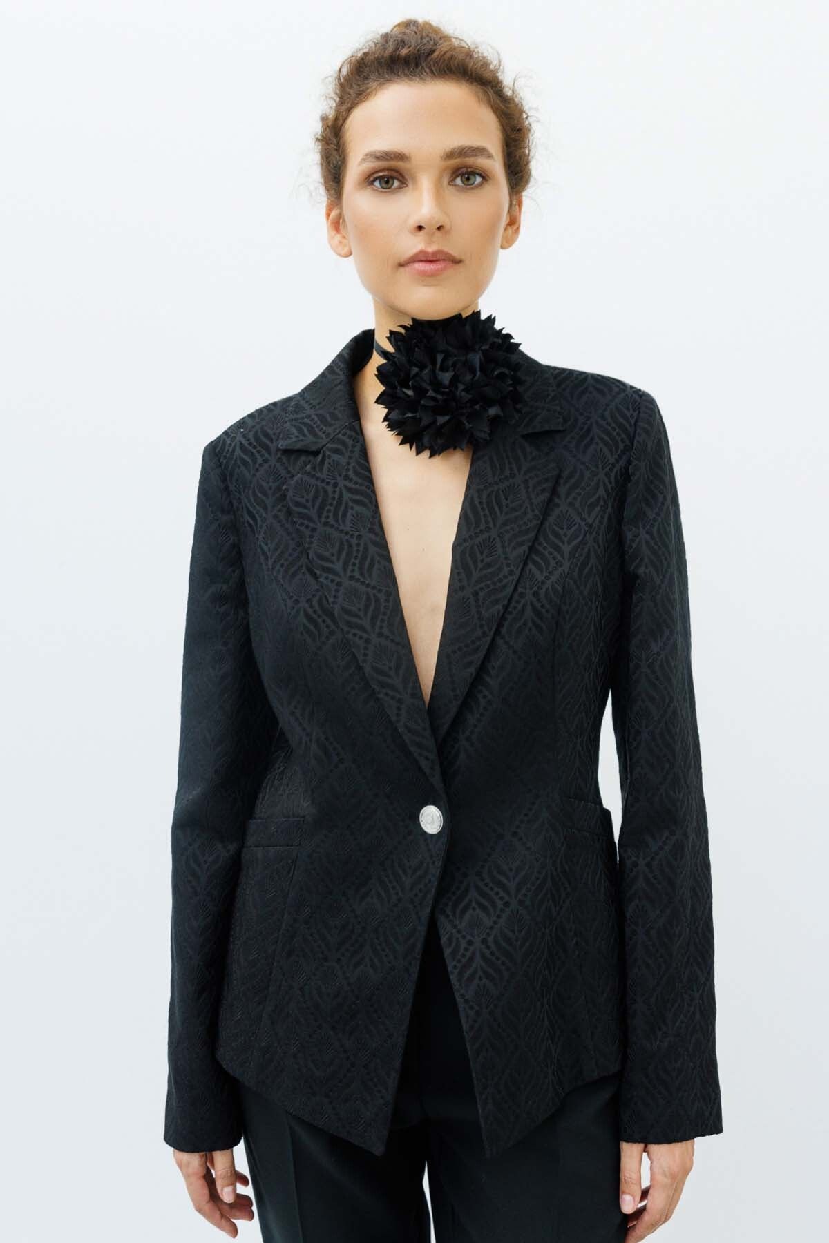 Black tweed jacket womens zara clearance