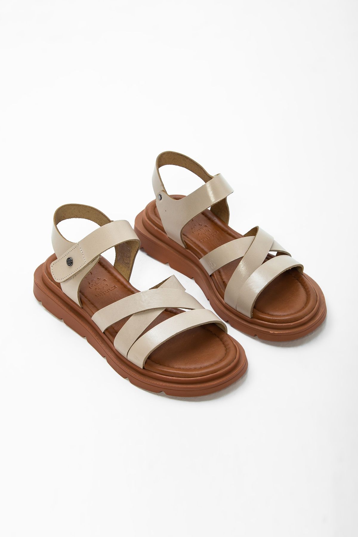 Tamer Tanca-Women's Genuine Leather Flat Sandals 878 522 Bn Sndlt Y23 6