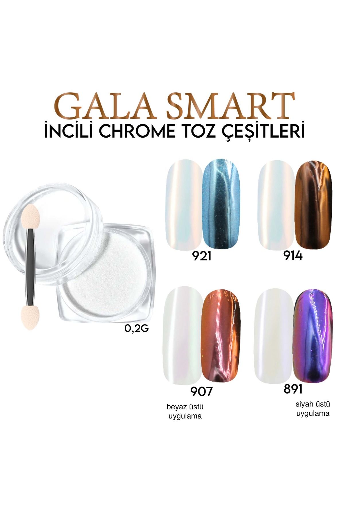 انواع پودر کروم مروارید - تزیین ناخن gala smart