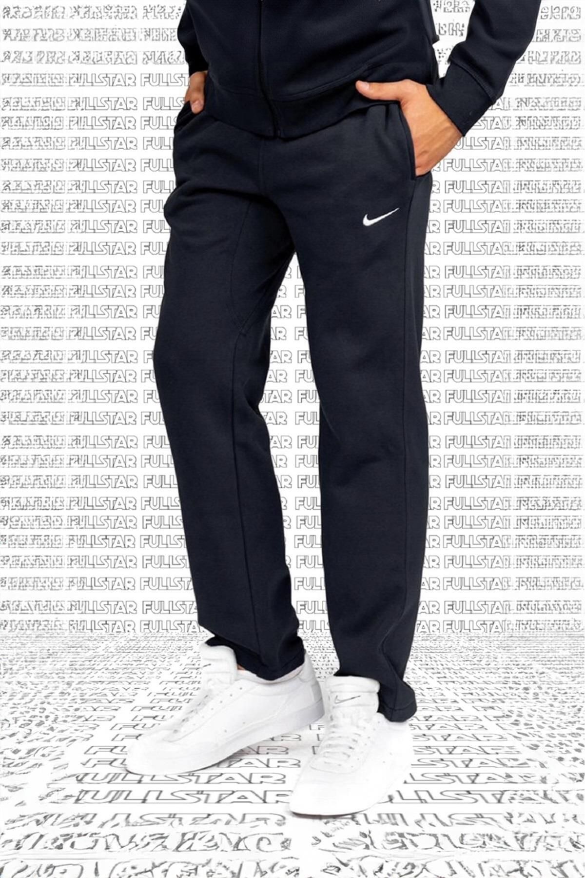 Nike Club fleece straight fit joggers in black