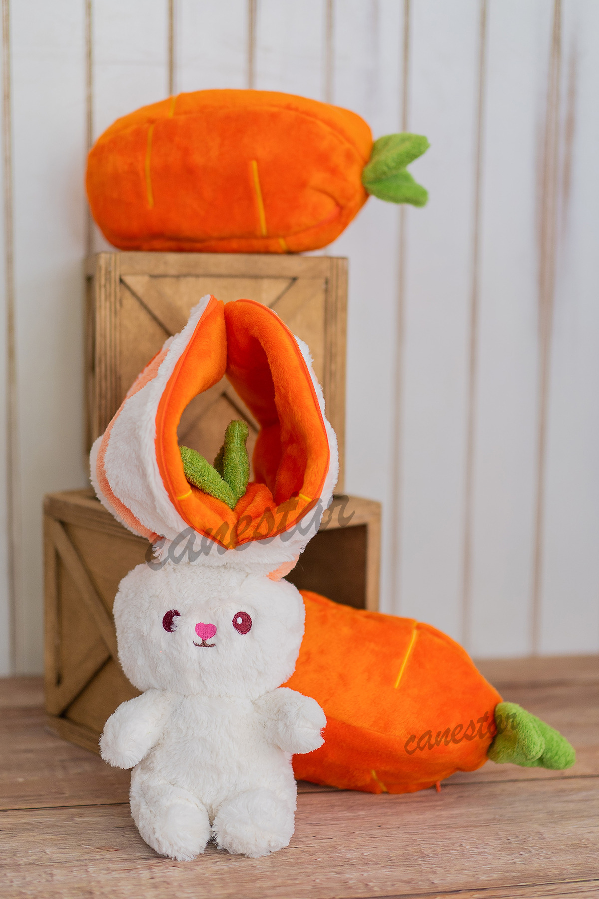 Canestar Sevgiliye Özel Hediye Havuç Tavşan Özel Tasarım- Fermuarlı Yapısıyla Hem Havuç Hem De Tavşan fotoğrafı 6 (önizleme)