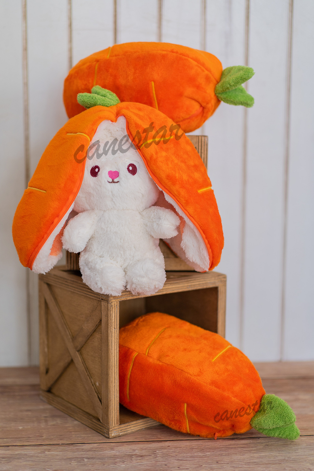 Canestar Sevgiliye Özel Hediye Havuç Tavşan Özel Tasarım- Fermuarlı Yapısıyla Hem Havuç Hem De Tavşan fotoğrafı 5 (önizleme)