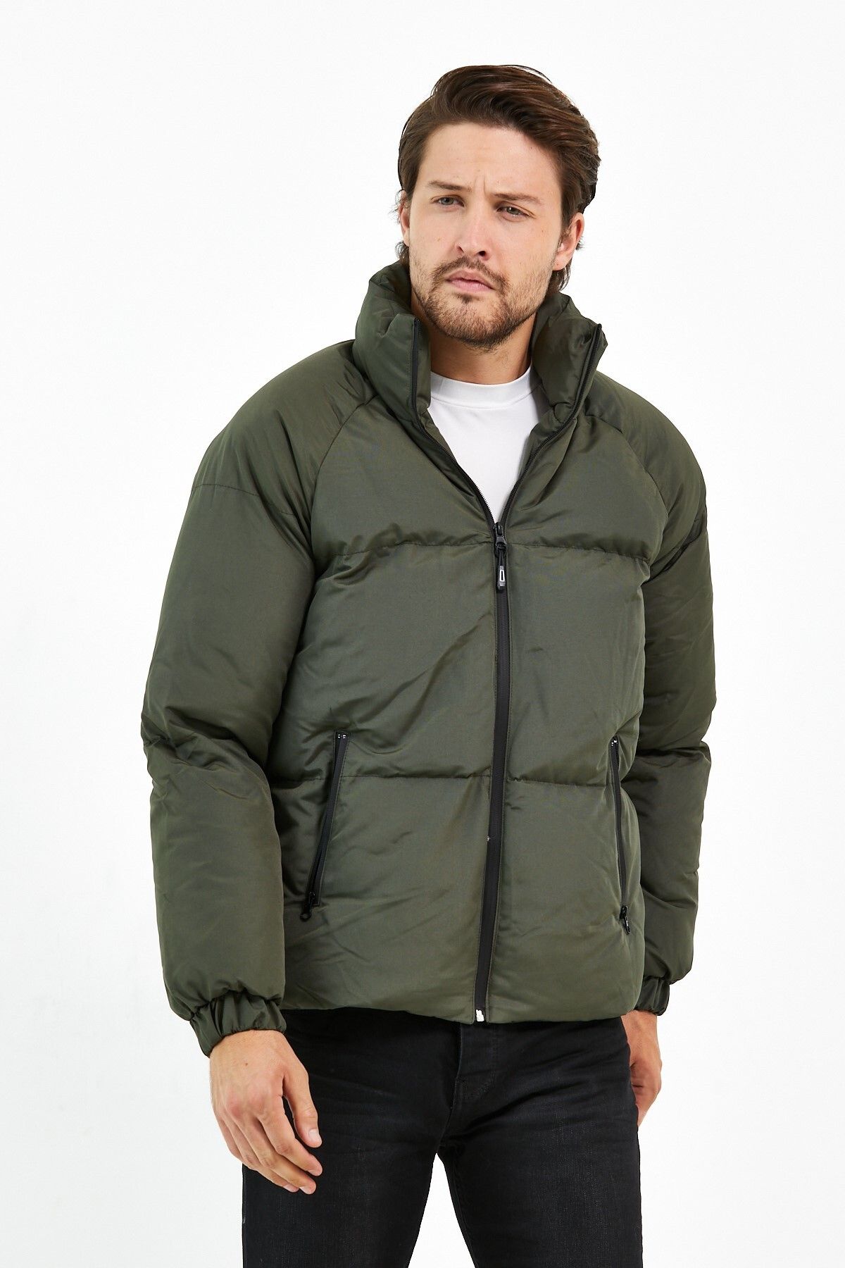 Jaglion New Season Khaki Hoodless Waterproof Men s Coat Trendyol