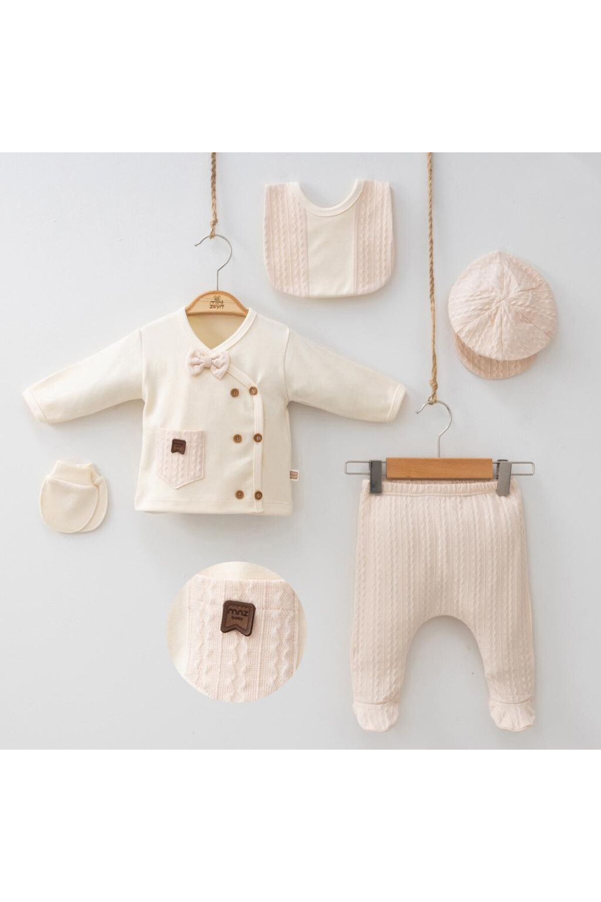 DIDuStore 100 Cotton Baby Boy Newborn 5 Piece Body Pants Hat