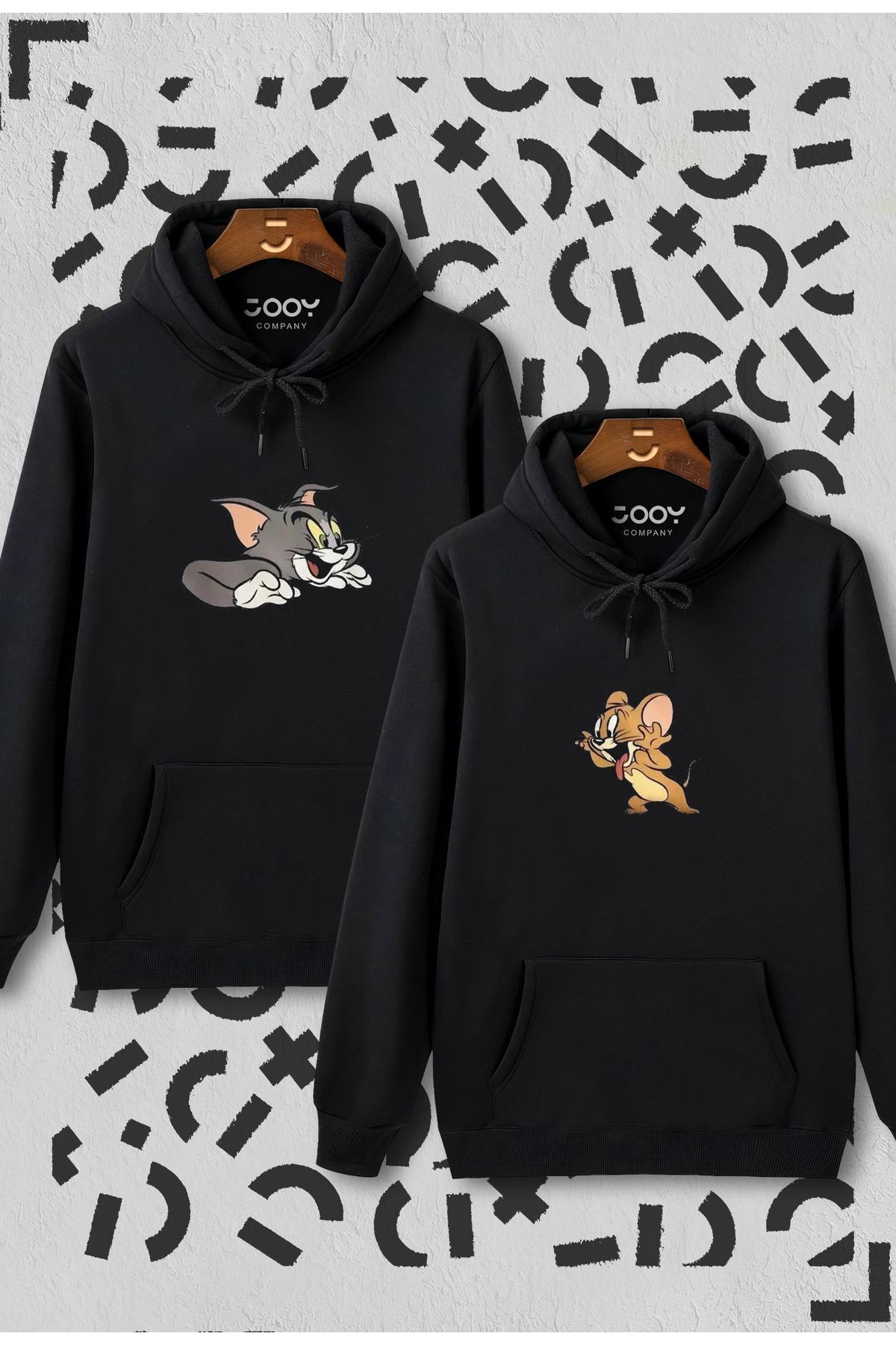 tom et jerry concepteurs bien aimés set avec un sweat à capuche noir 2