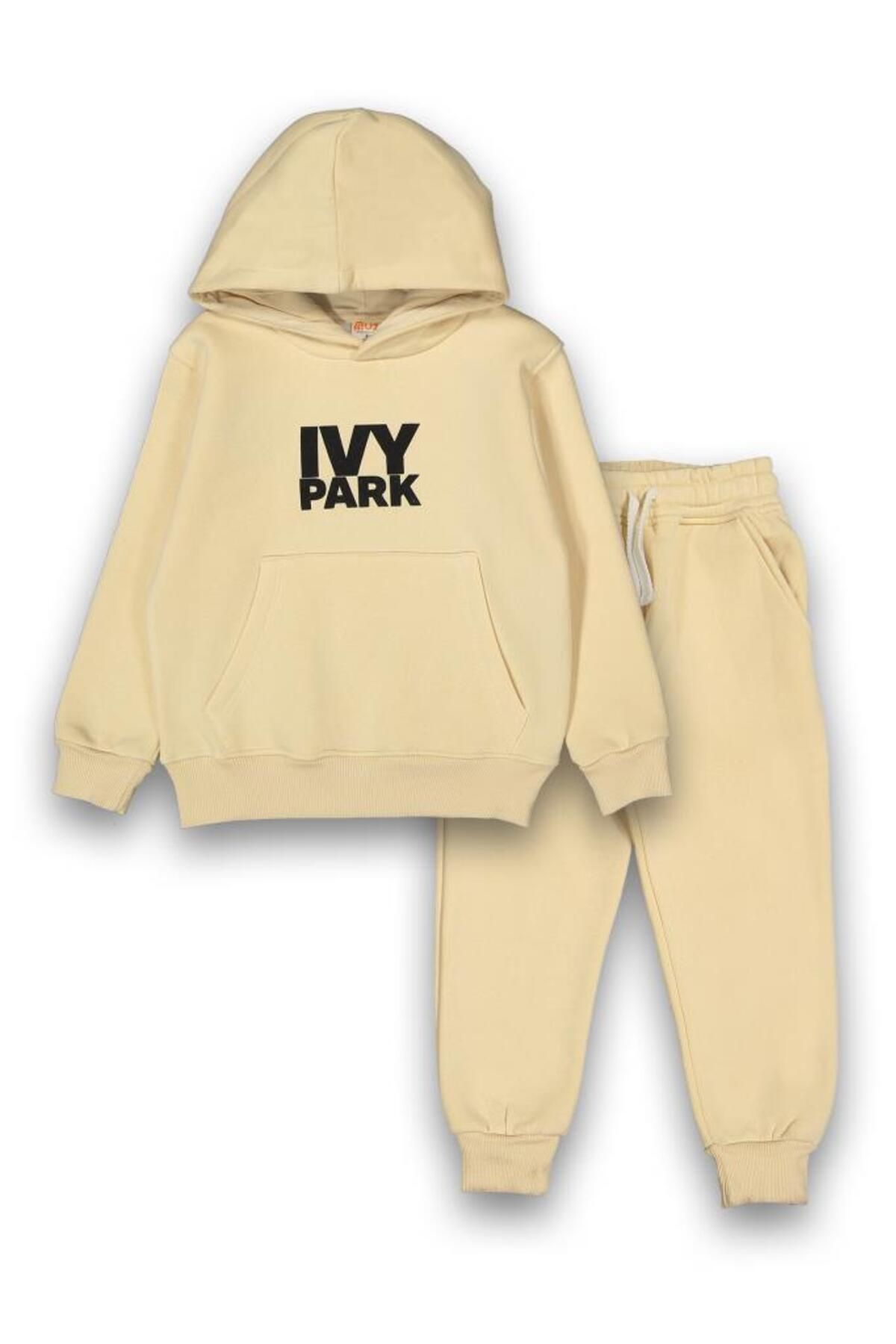 MUTTİ IVY PARK Polar Children's Tracksuit Set 2-9 Age Range BEIGE - Trendyol