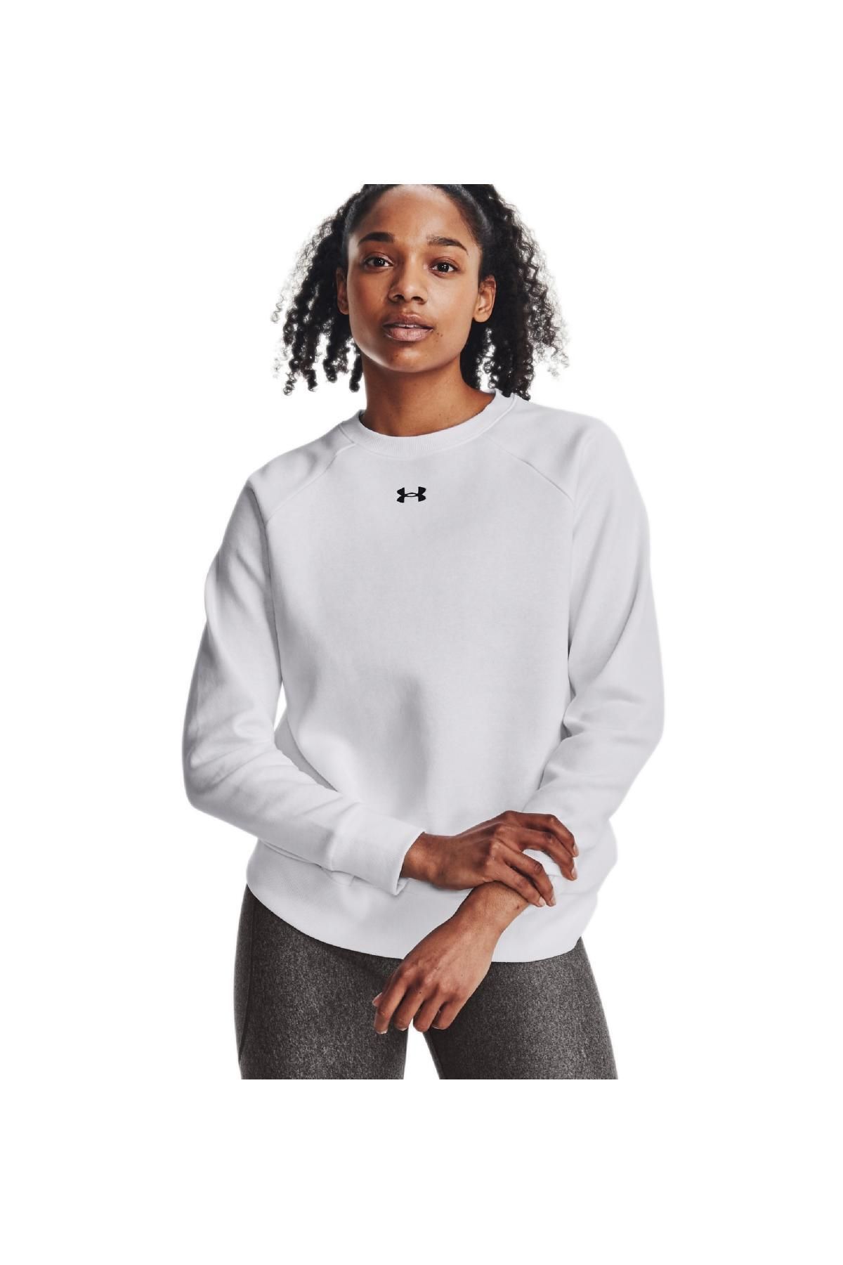 Under Armour 1379508 Ua Rival Fleece White Women s Sweatshirt Trendyol