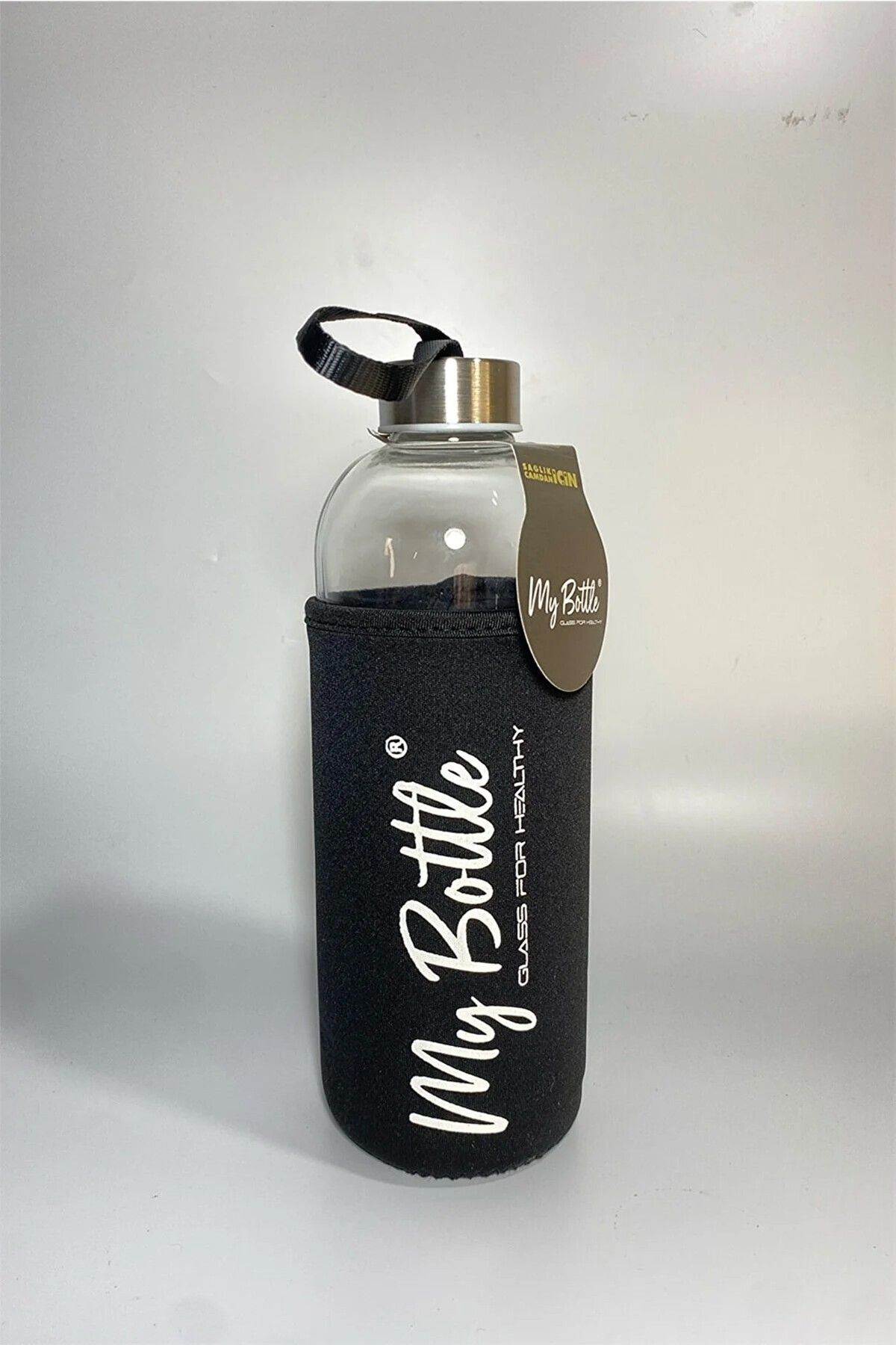 Mutfak Köşesi-Healthy Glass Water Bottle 1000 ml Water Bottle, 1lt Sports Water Bottle with Case 1