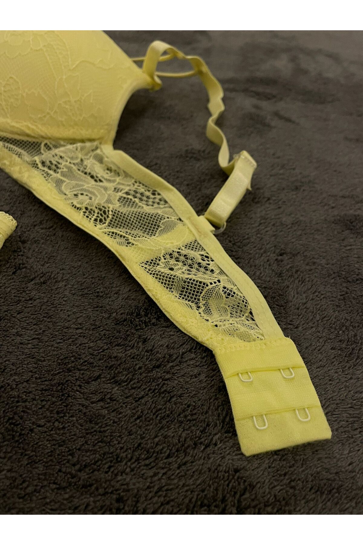 Crow-Yellow lace 2 thread bra and panty set 3