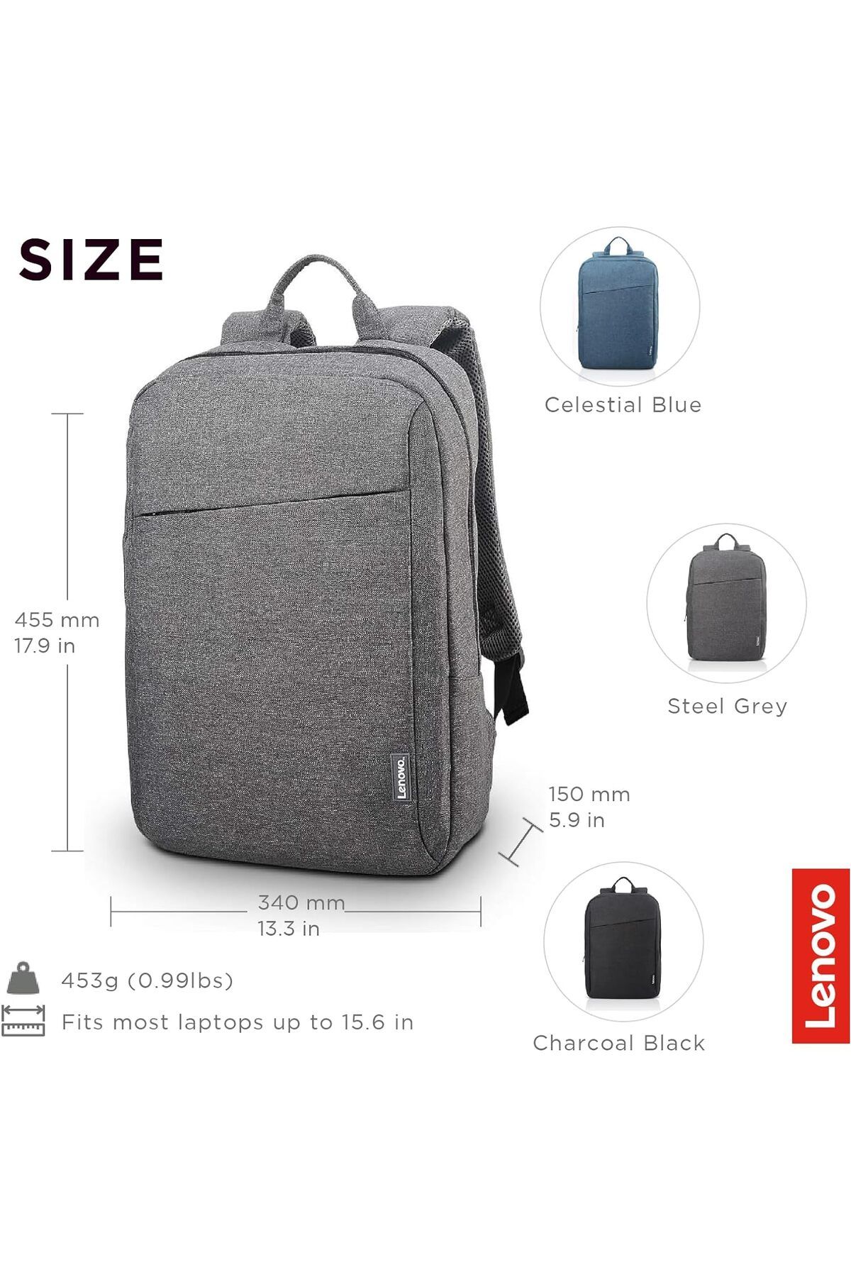 LENOVO 15.6 Laptop Backpack B210 Toploader Gx40Q17227 Grey Trendyol