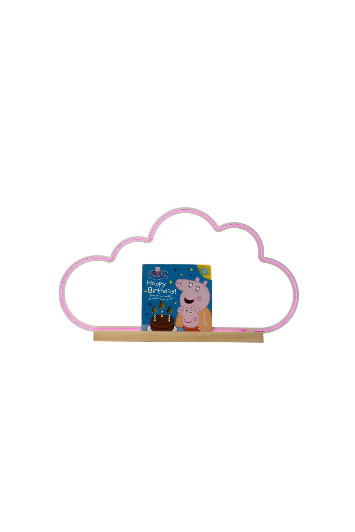 LAYKİDS Çocuk Bebek Odası Led Gece Lambası & Duvarı Rafı Kitaplık Pembe 60x11,5cm Kolay Kurulum fotoğrafı 6 (önizleme)
